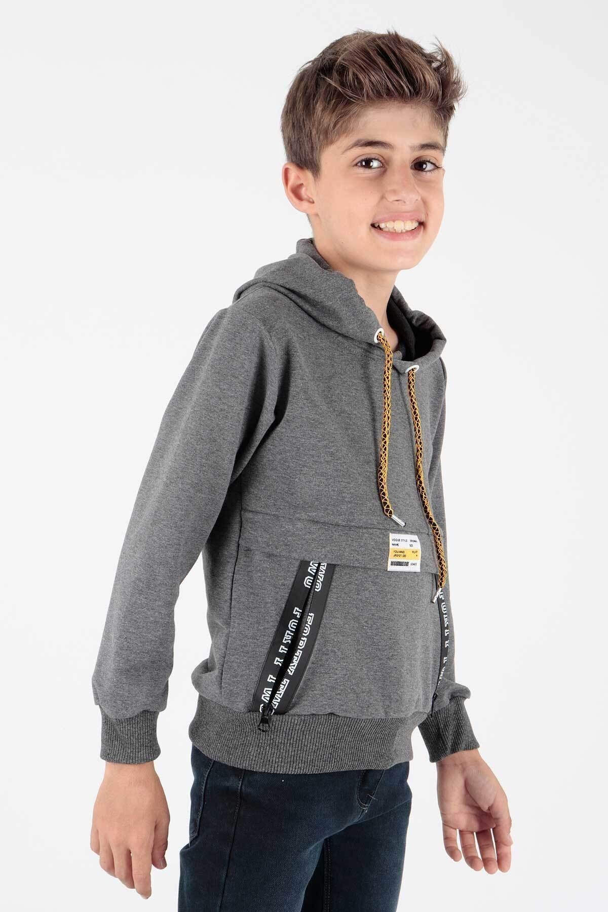 Ahenk Kids Erkek Fermuarlı Kapüşonlu Sweat AK15217