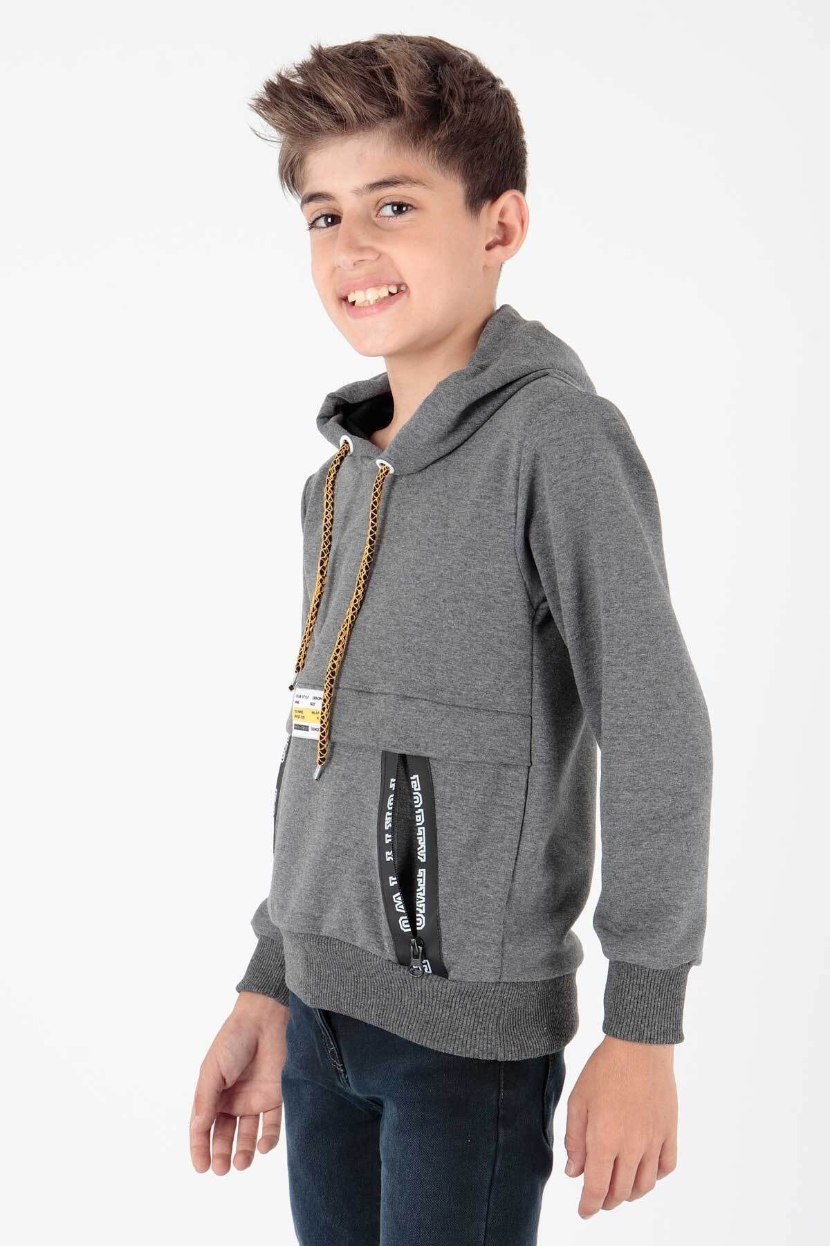 Ahenk Kids Erkek Fermuarlı Kapüşonlu Sweat AK15217