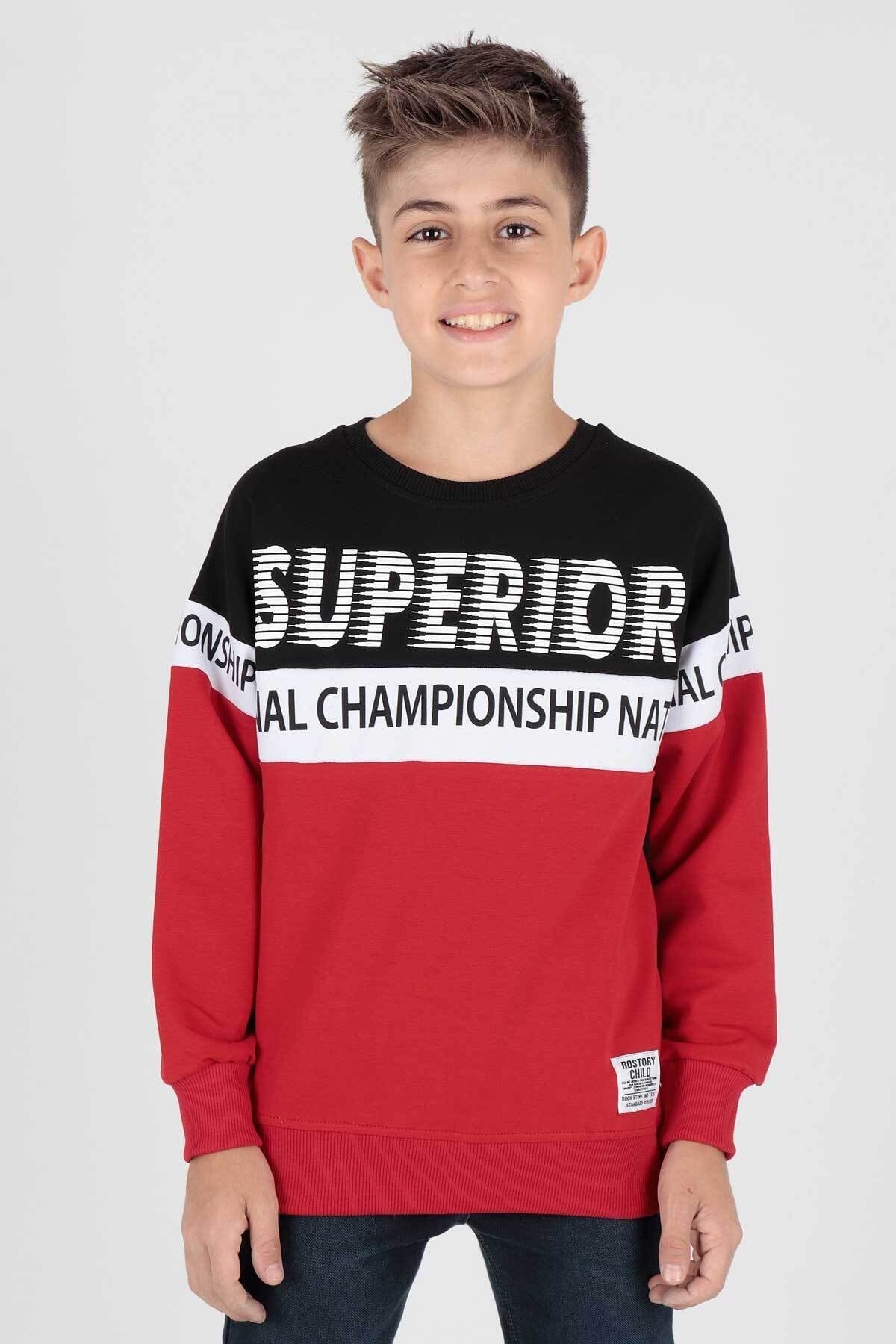 Ahenk Kids Erkek Superior Baskılı Sweat AK15118 - Siyah