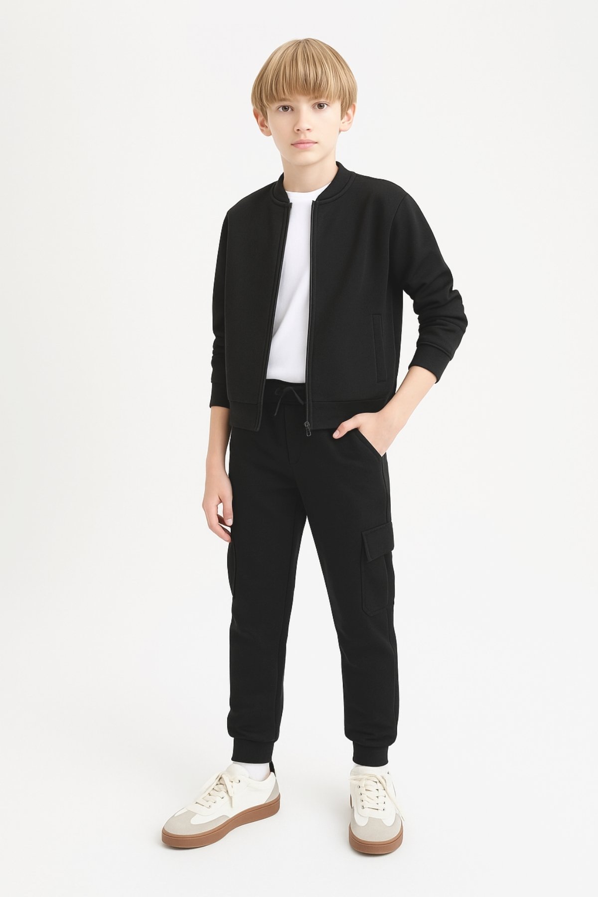 Erkek Çocuk Basic Kargo Cepli Jogger Paça Okul Eşofman Altı AK2322-1