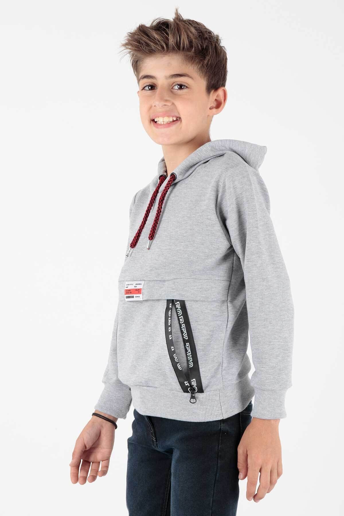 Ahenk Kids Erkek Fermuarlı Kapüşonlu Sweat AK15217