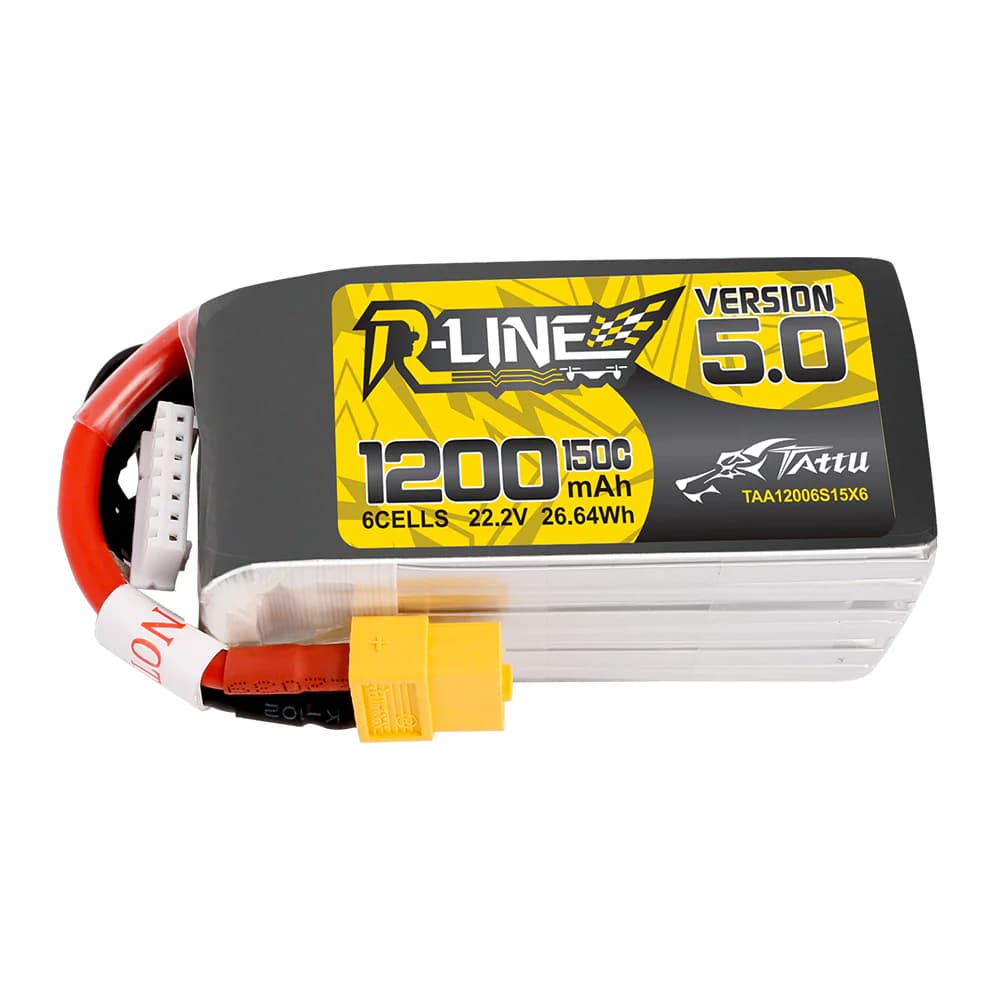 Tattuu R Line Logo Tattu R-Line Versiyon 5.0 1200mAh 22.2V 150C 6S Lipo Batarya XT60 Plug