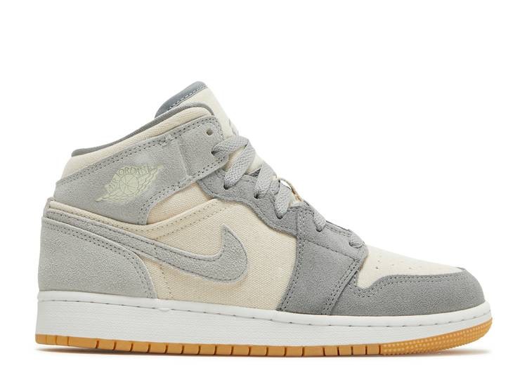 Air Jordan 1 Mid Coconut Milk Particle Grey (GS)