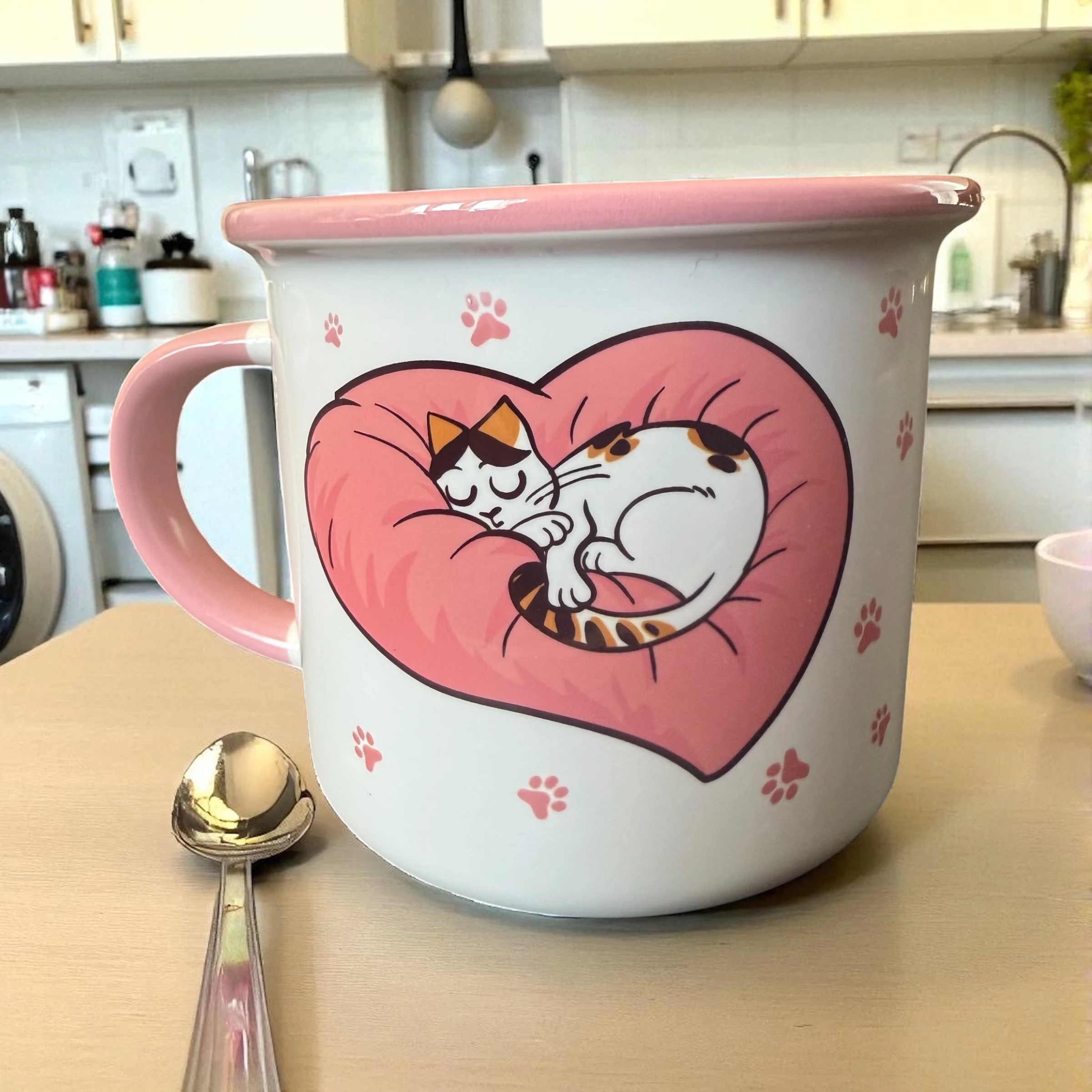 Pembe Enamel Emaye Kupa (Süblimasyon)