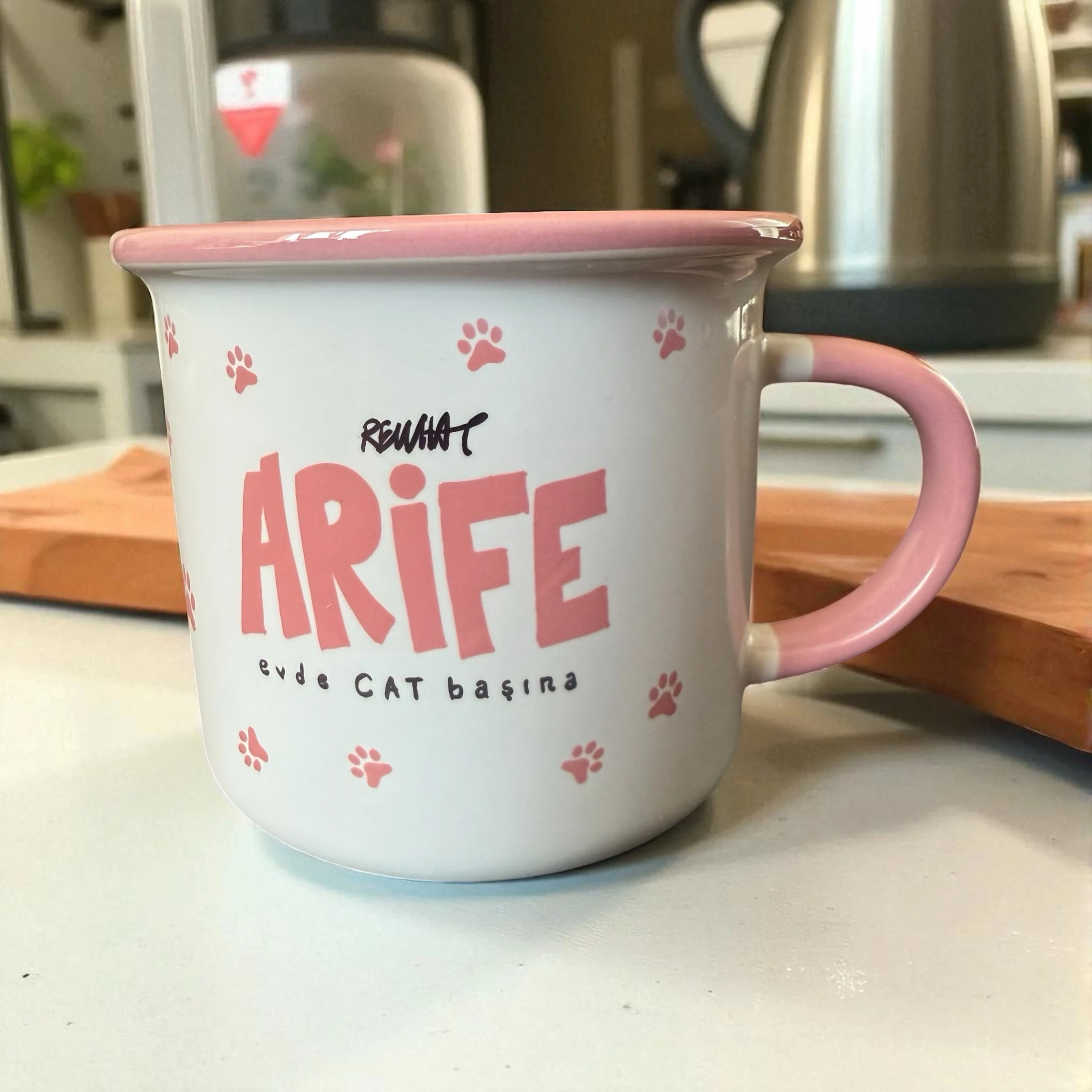 Pembe Enamel Emaye Kupa (Süblimasyon)