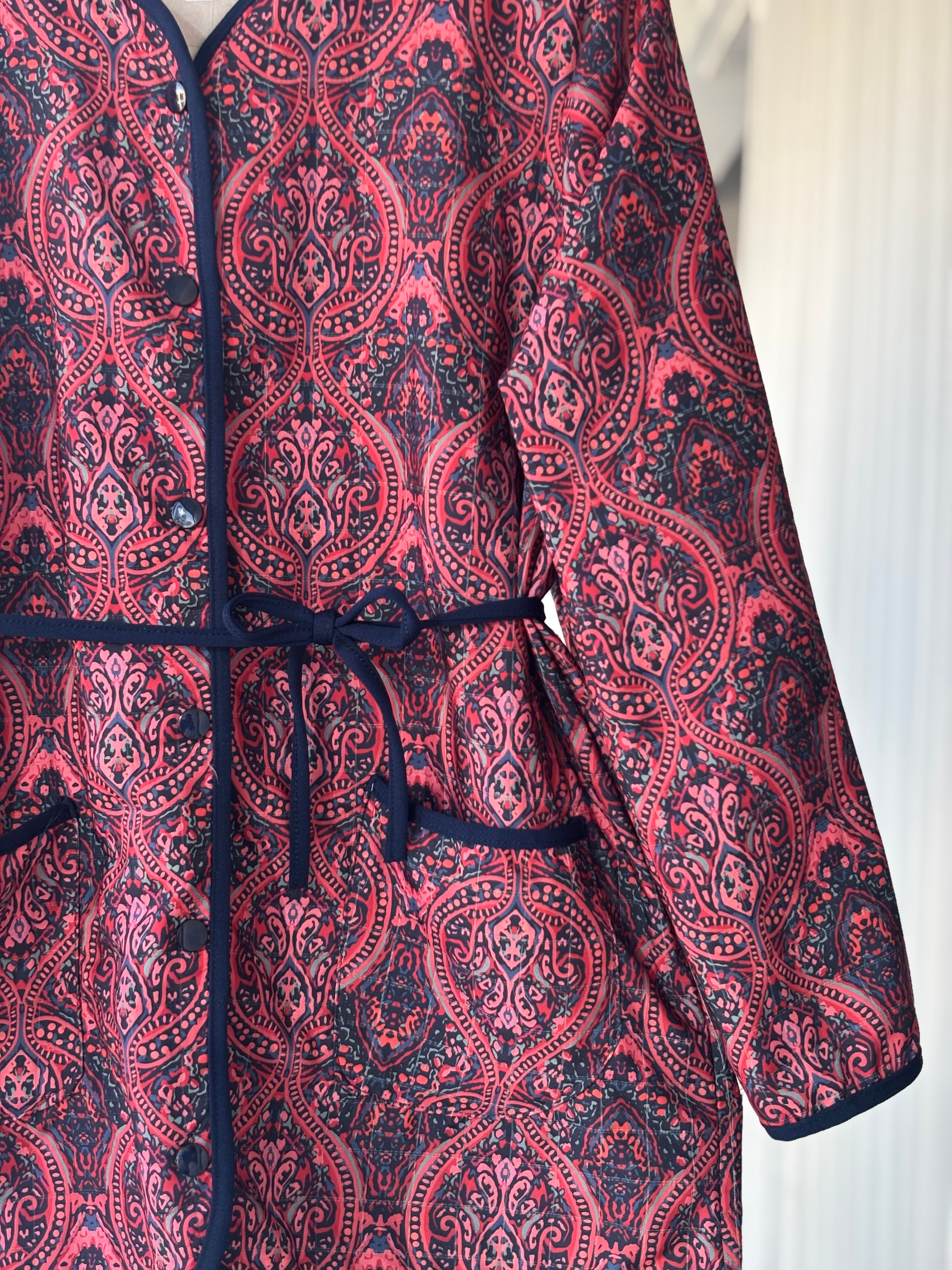 ETNİK DESEN KAPİTONE CEKET -BORDO 