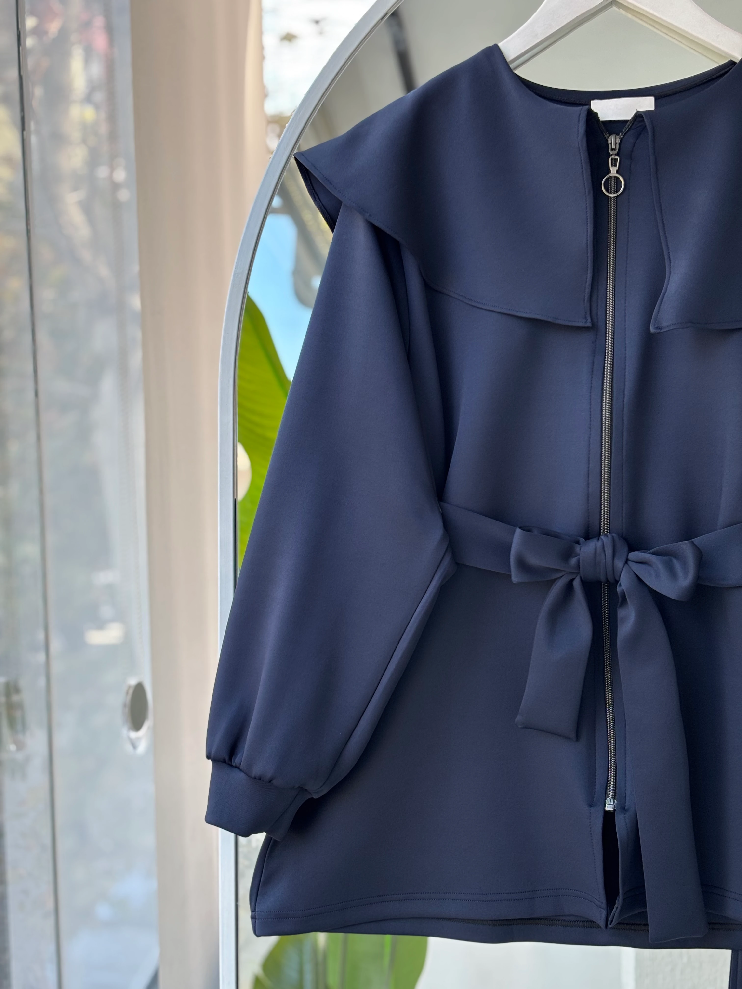 VELURA PELERİN YAKA TAKIM LACİVERT