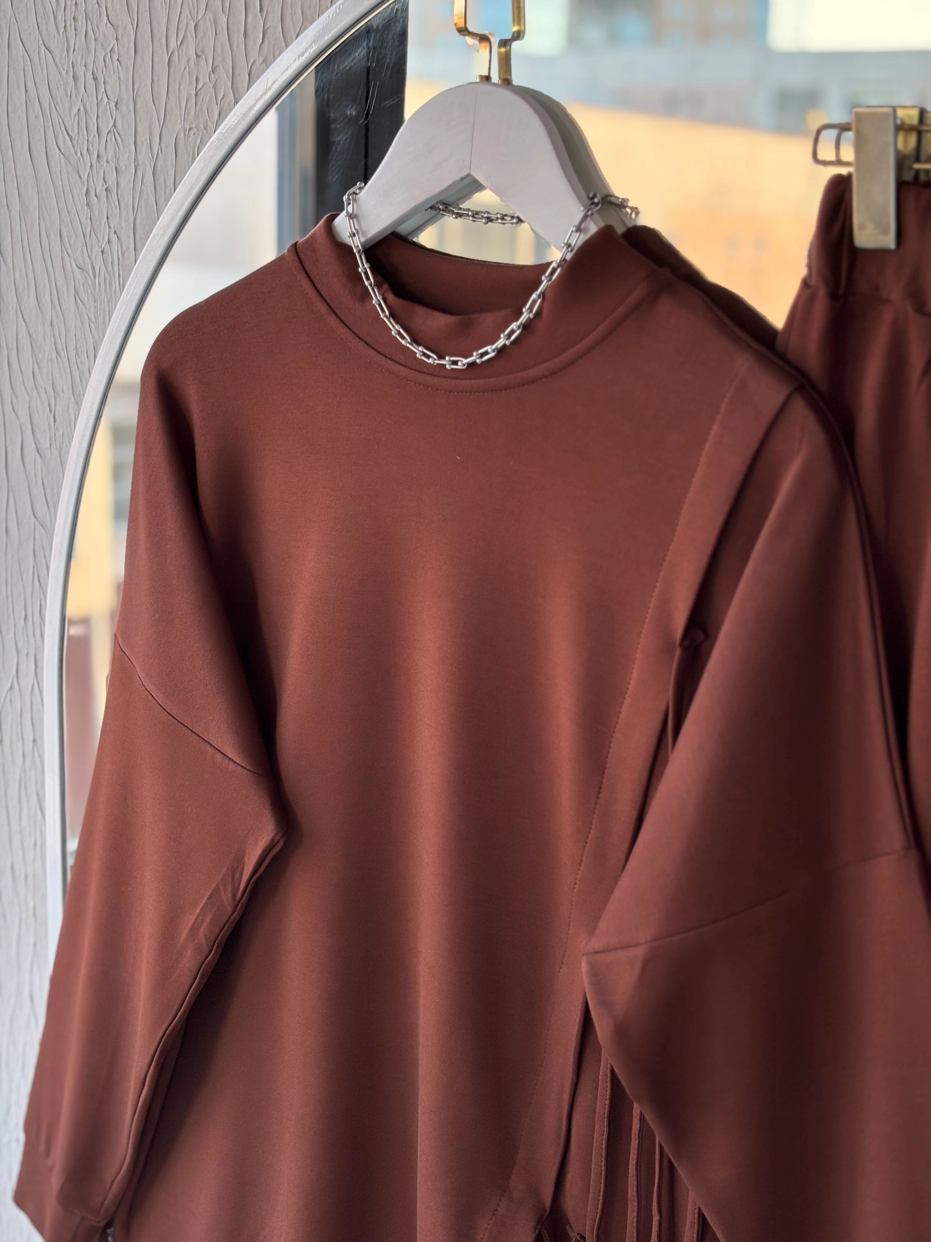 ARBİA OYSO KUMAŞ TAKIM KAHVERENGİ