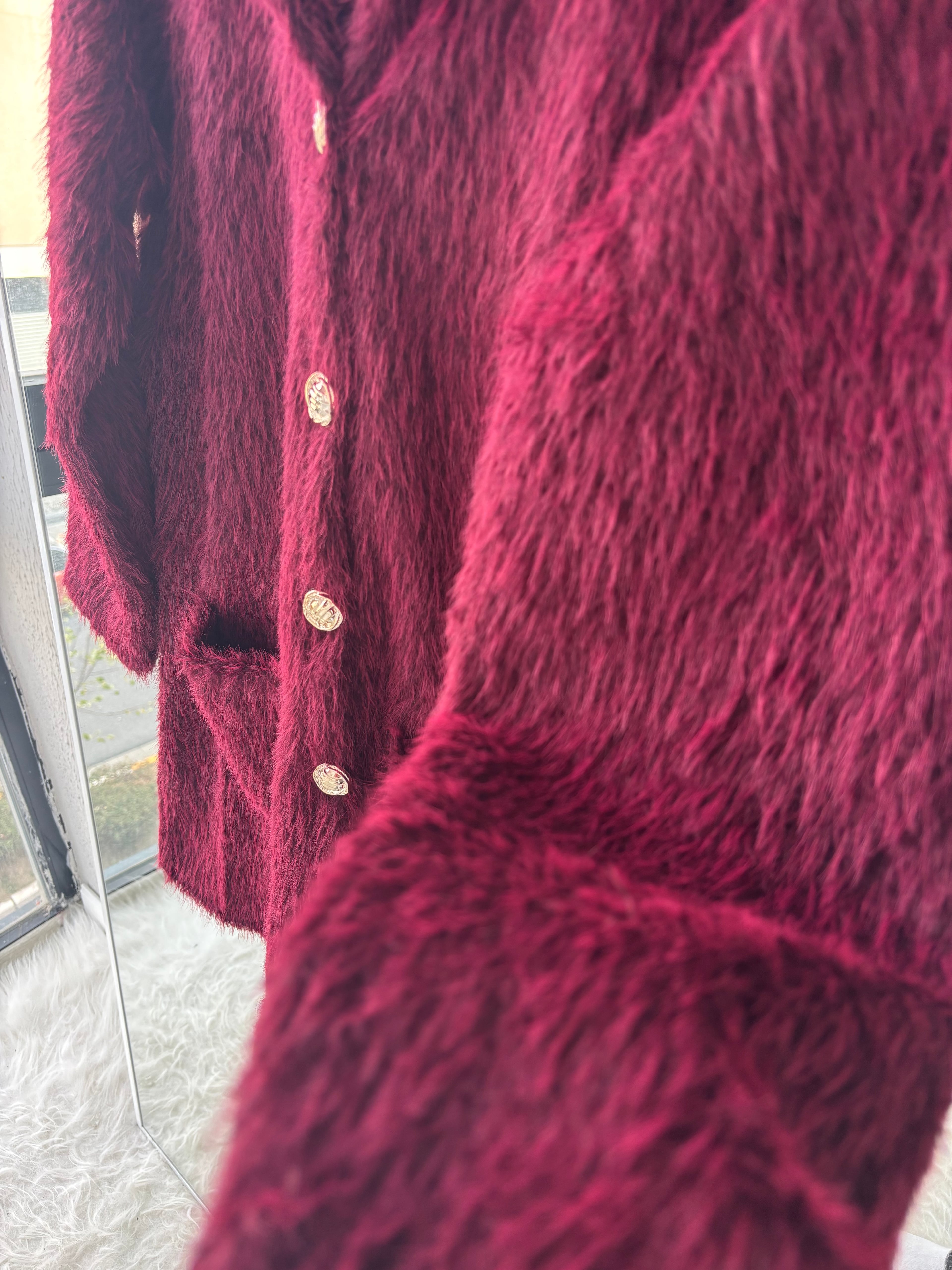 YUMOŞ UZUN CEKET-BORDO