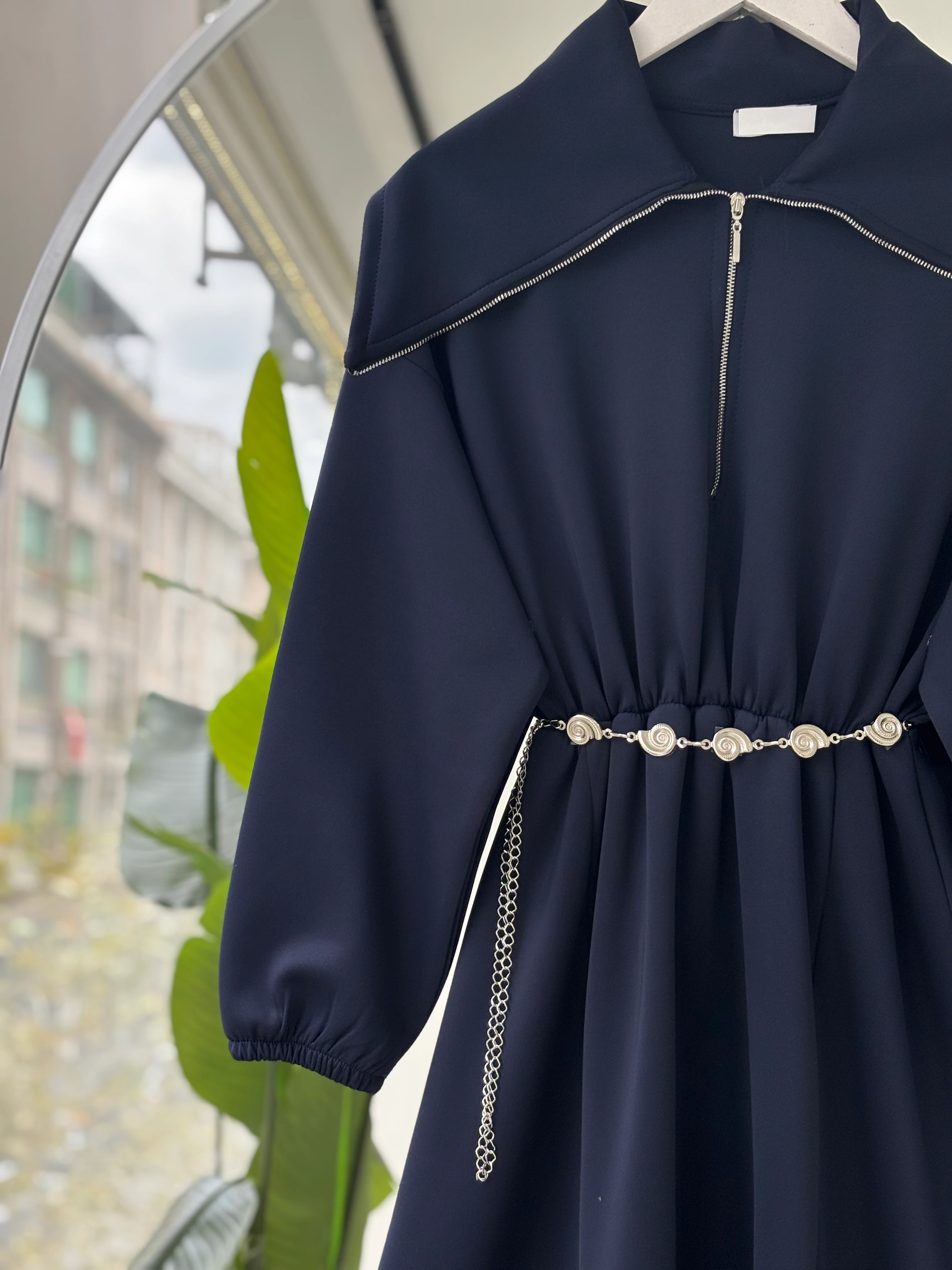 KEMER HEDİYELİ SCUBA VENDİ ELBİSE-LACİVERT