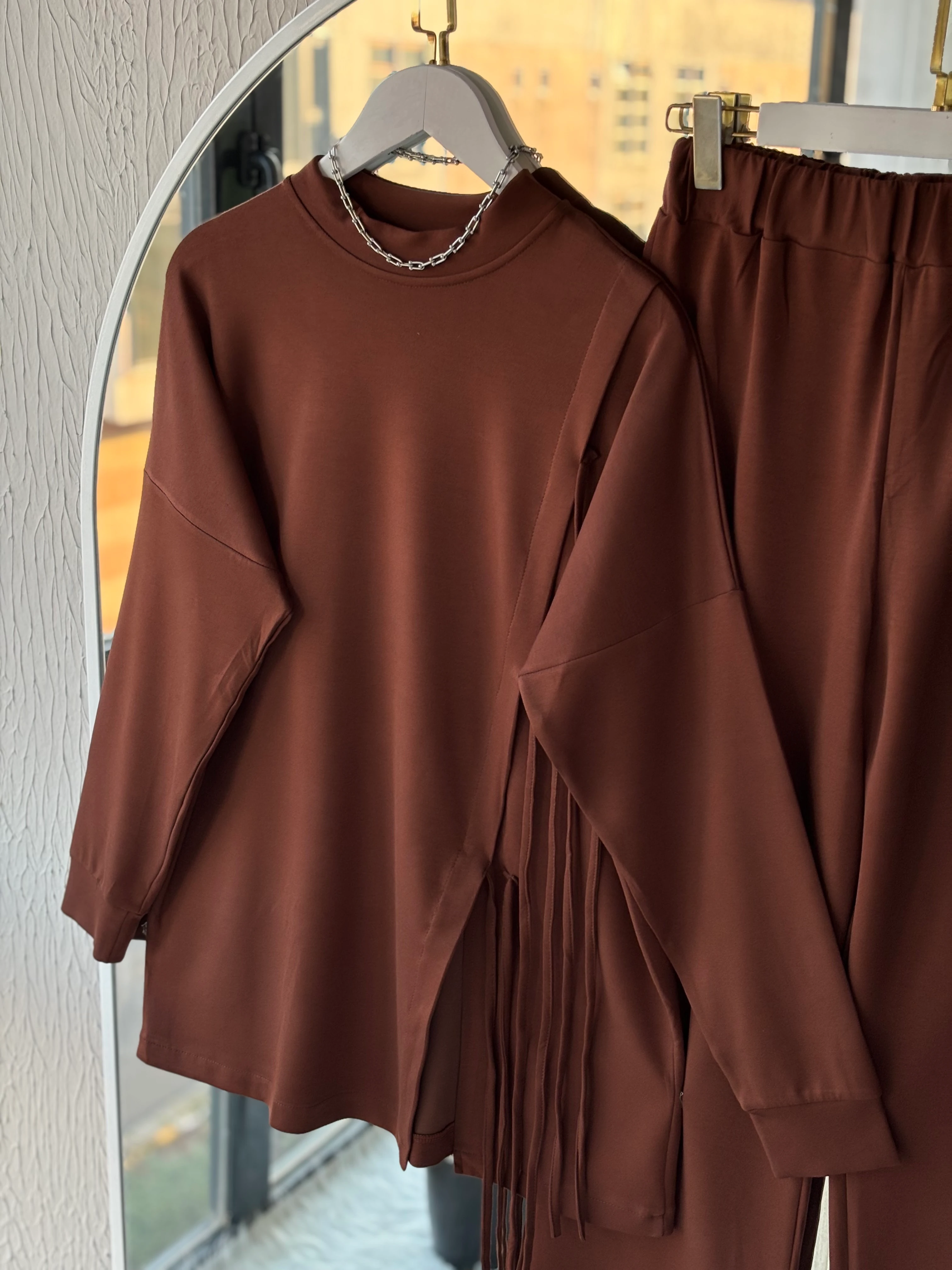 ARBİA OYSO KUMAŞ TAKIM KAHVERENGİ