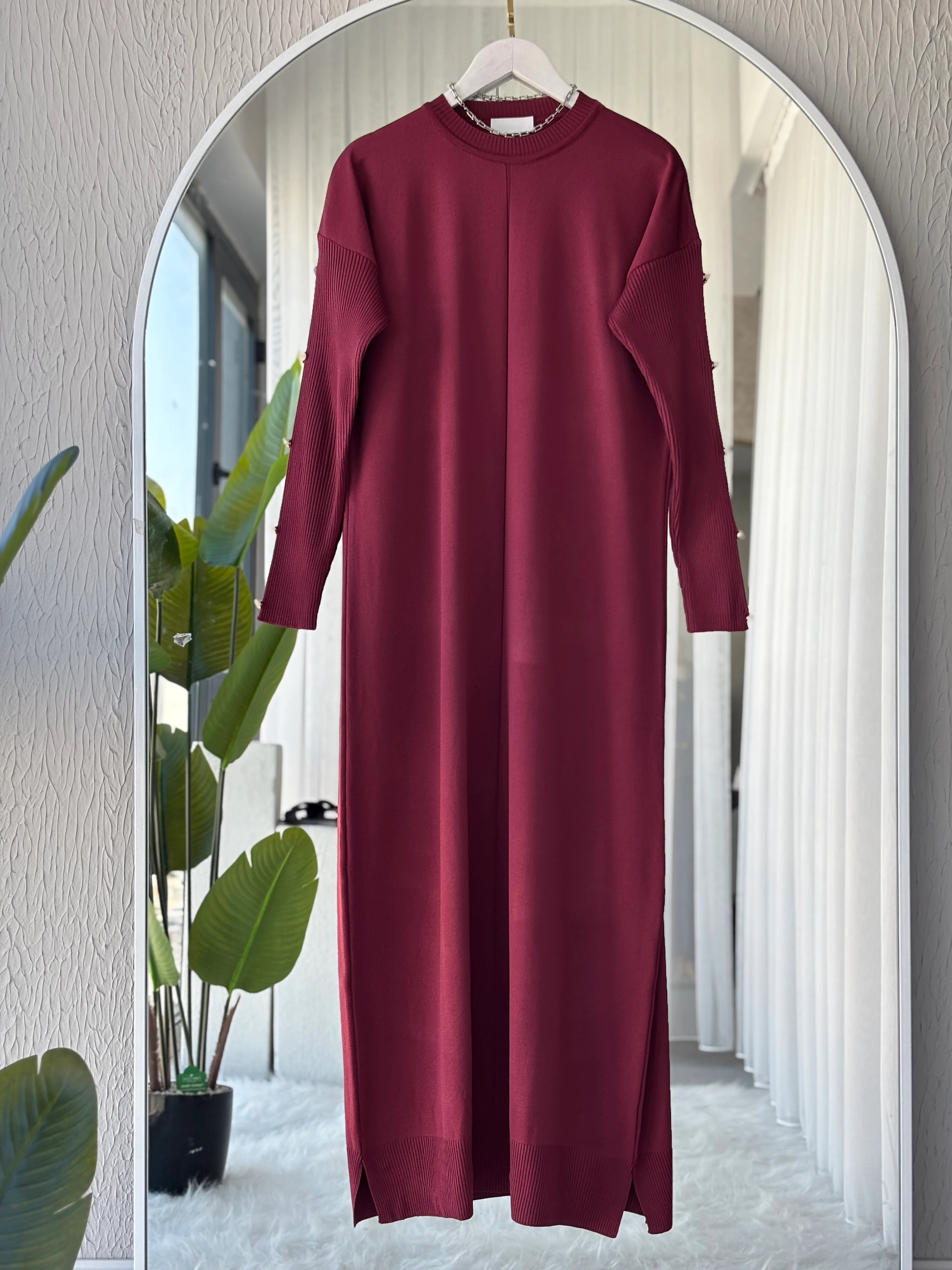 MERSERİZE TAŞ İŞLEMLİ ELBİSE