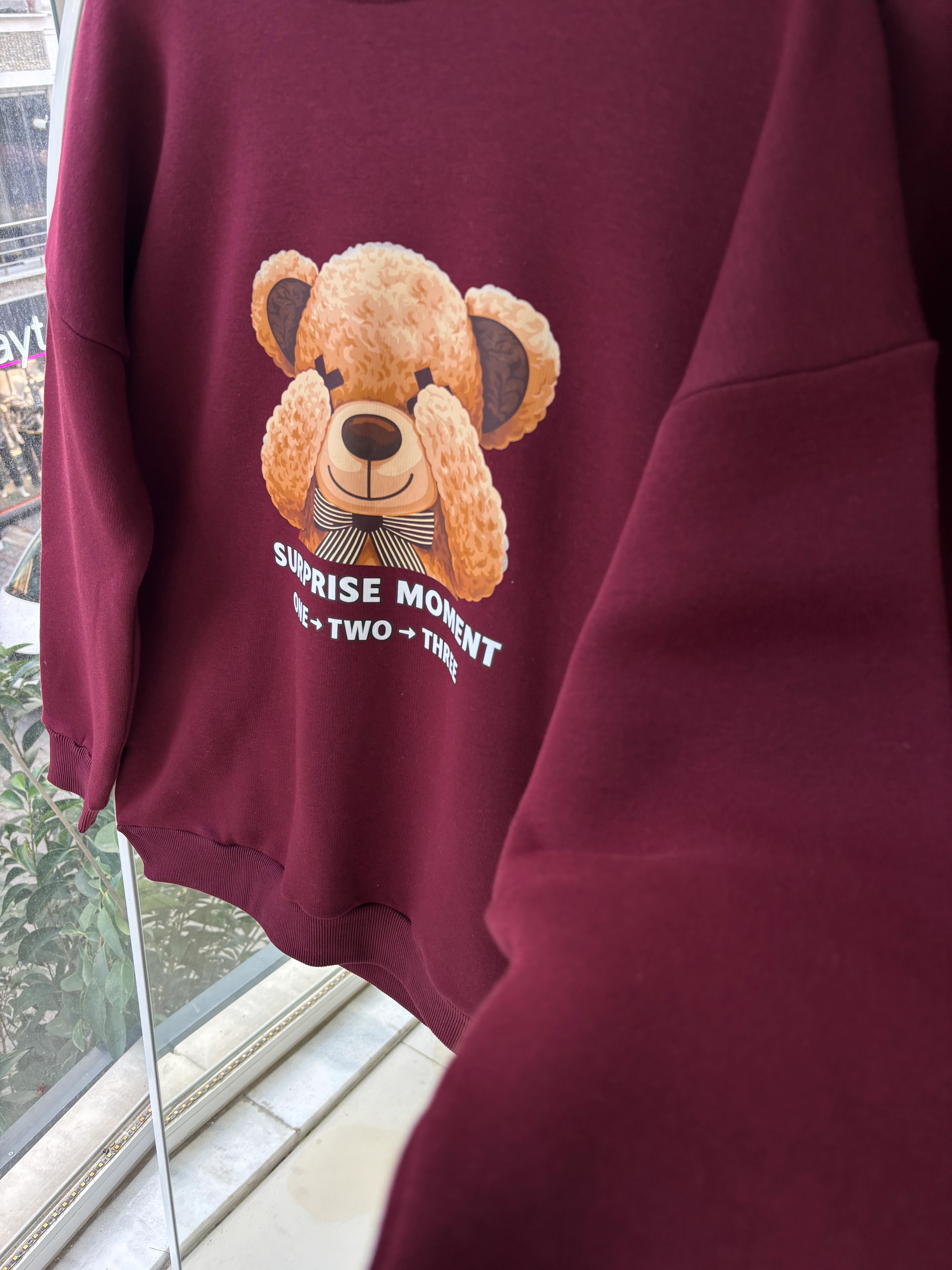 3 İPLİK ŞARDONLU TEDDY TAKIM BORDO 