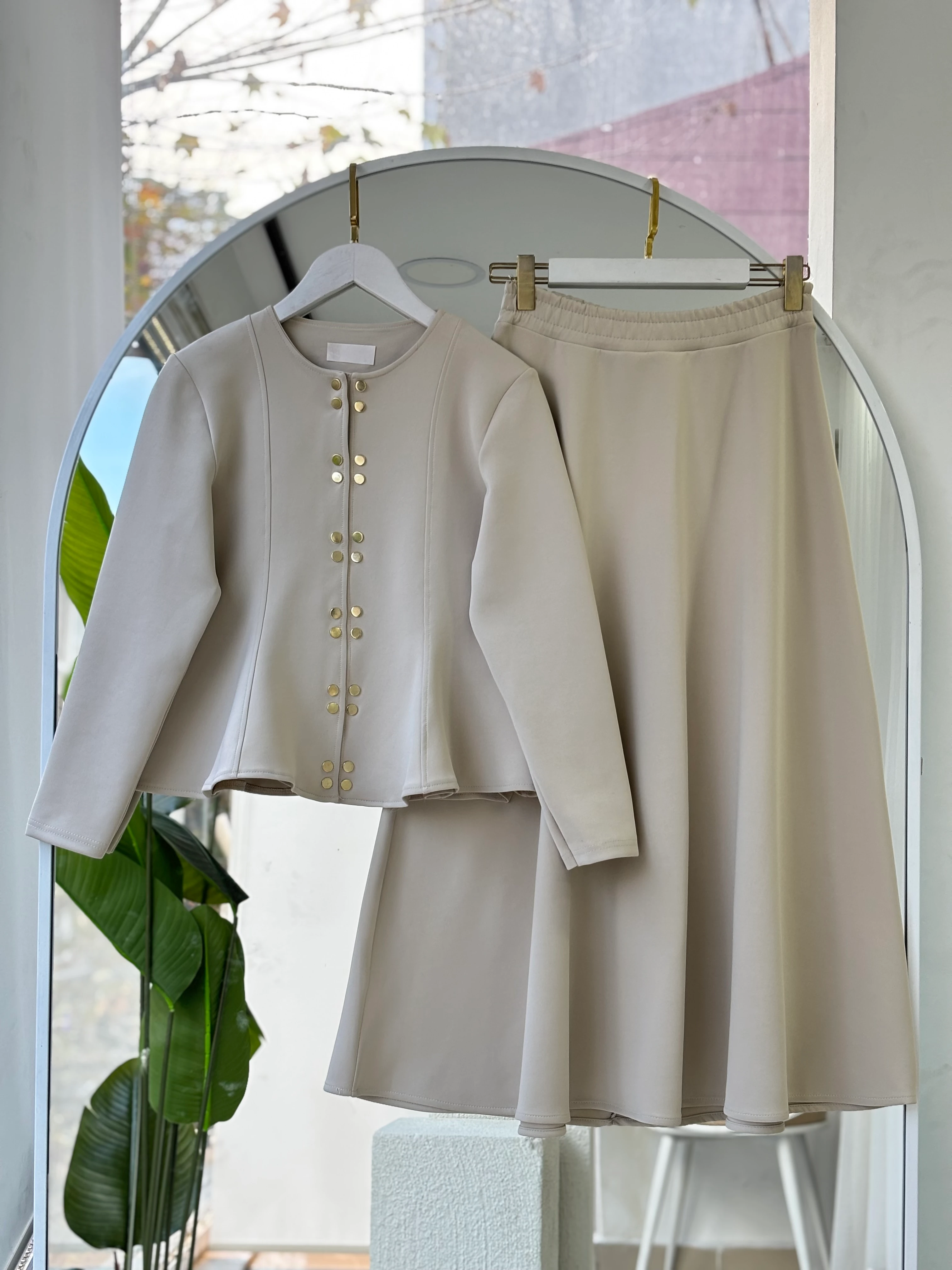 KREA ETEKLİ SCUBA TAKIM BEJ 