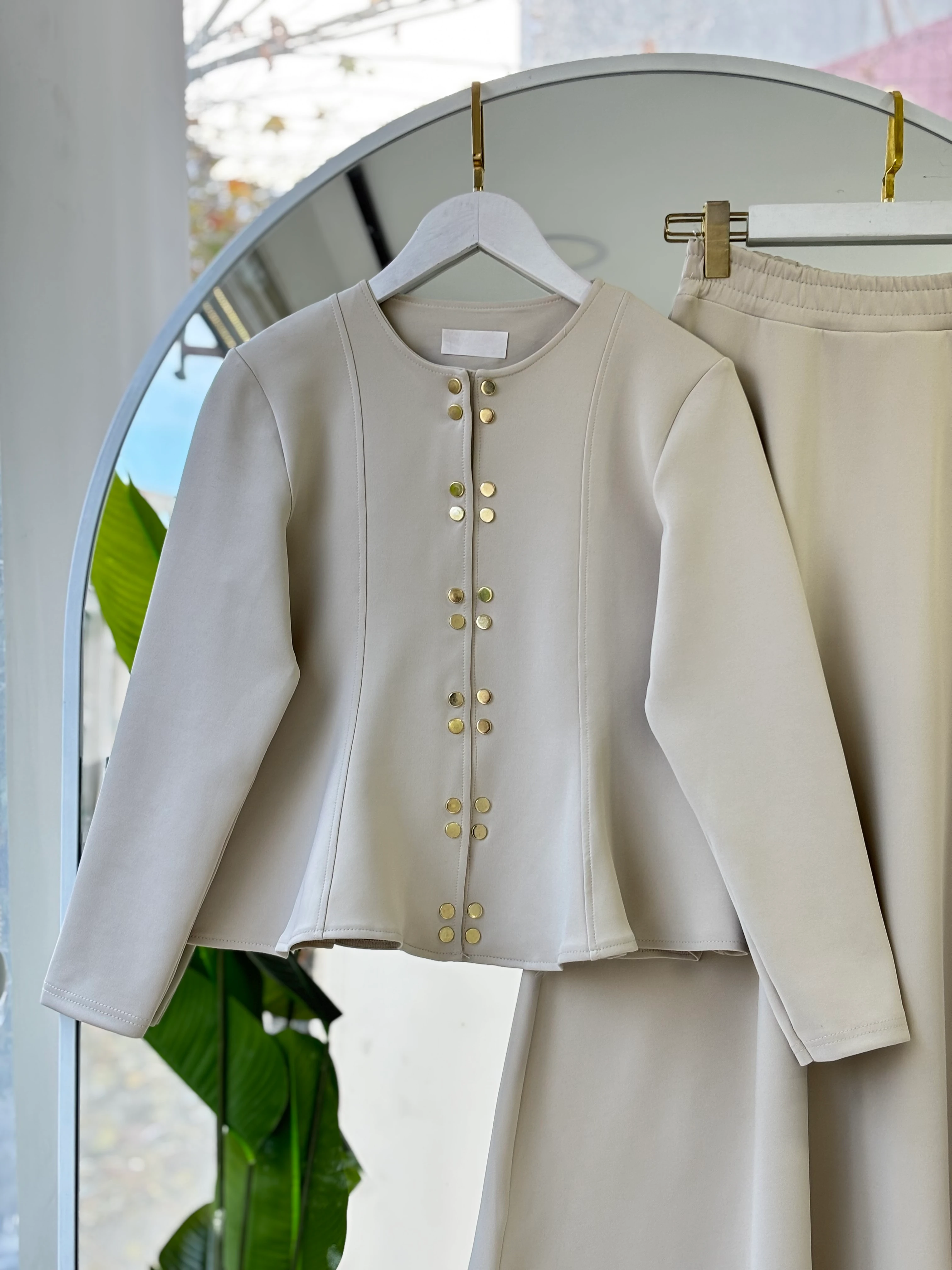 KREA ETEKLİ SCUBA TAKIM BEJ 