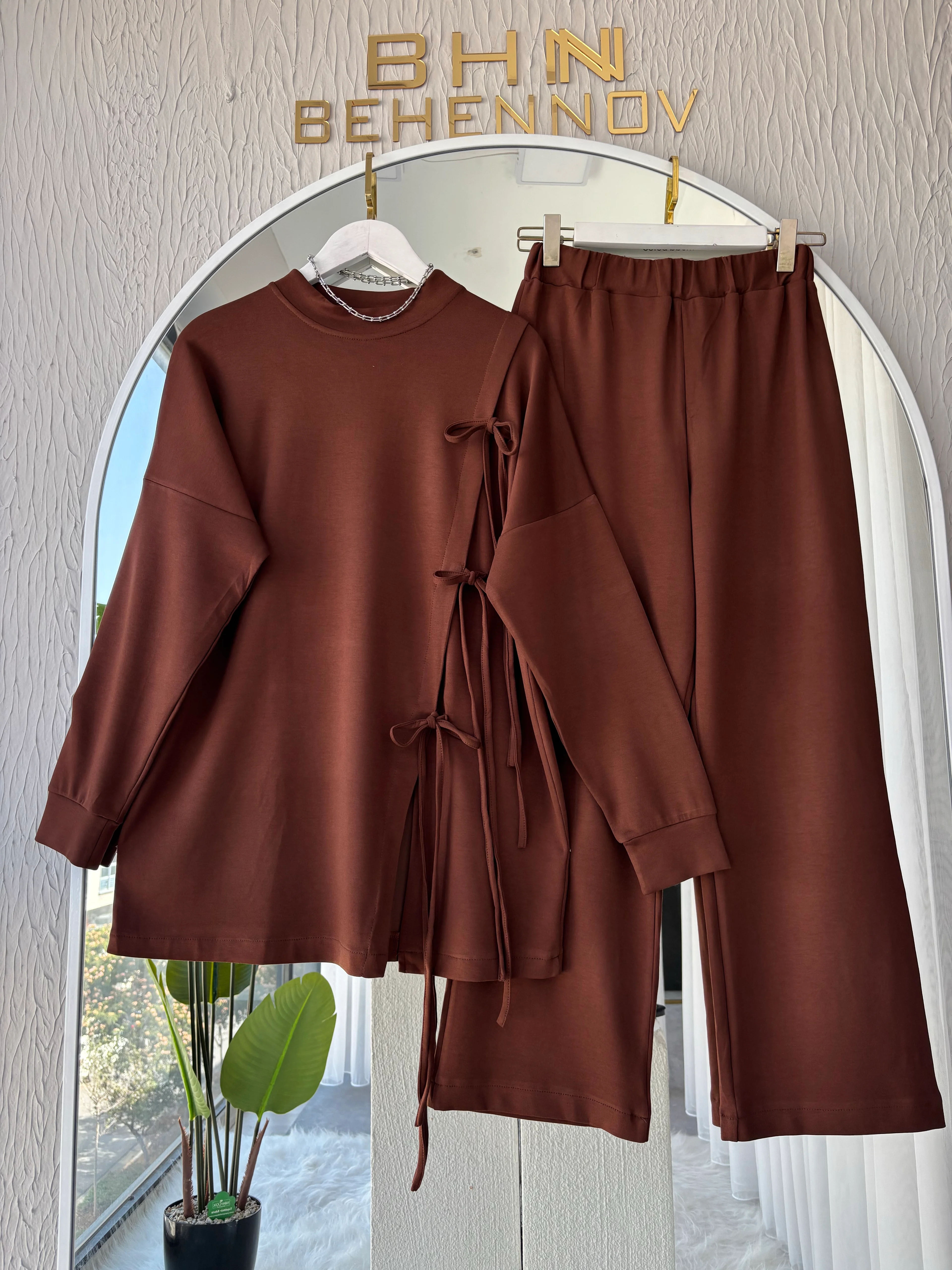 ARBİA OYSO KUMAŞ TAKIM KAHVERENGİ