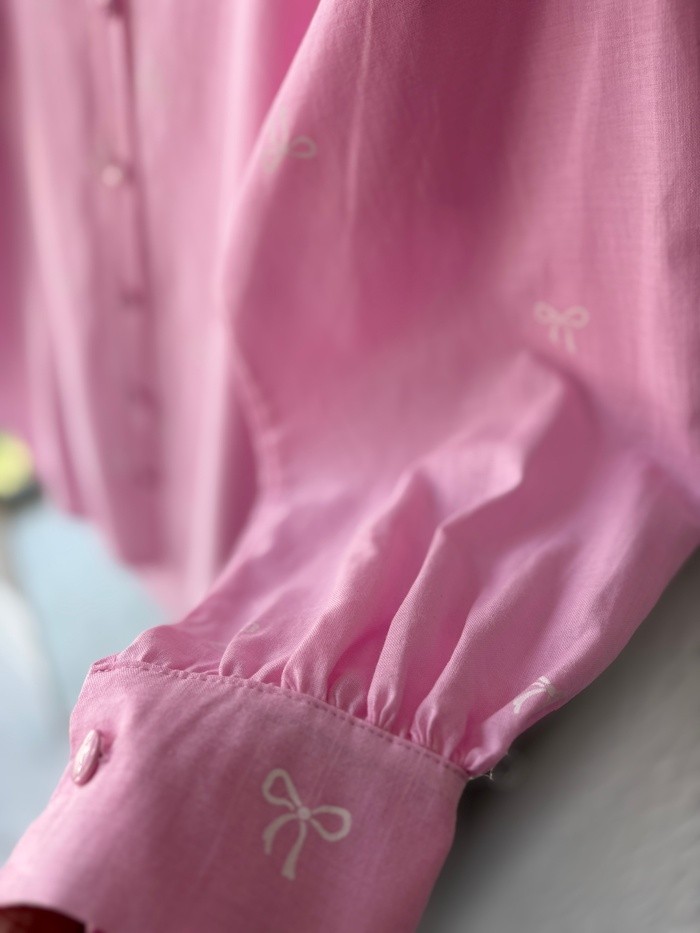 FİYONK DESEN GÖMLEK PEMBE