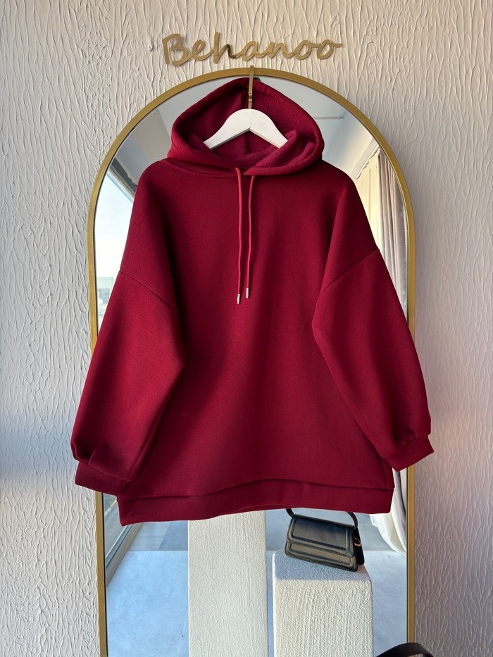 OVERSİZE SWEATSHİRT BORDO