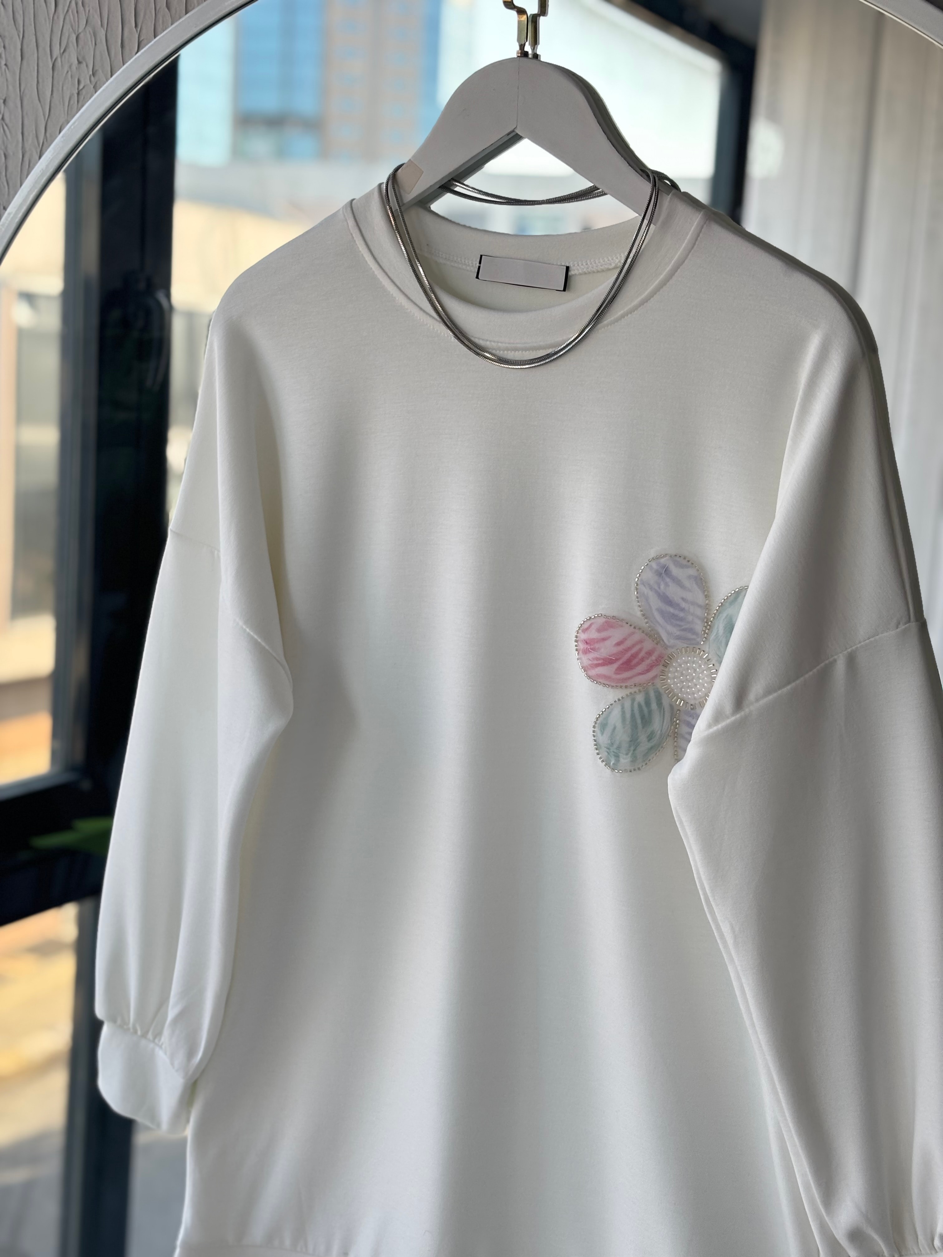 PAPATYA OYSO KUMAŞ SWEATSHİRT BEYAZ