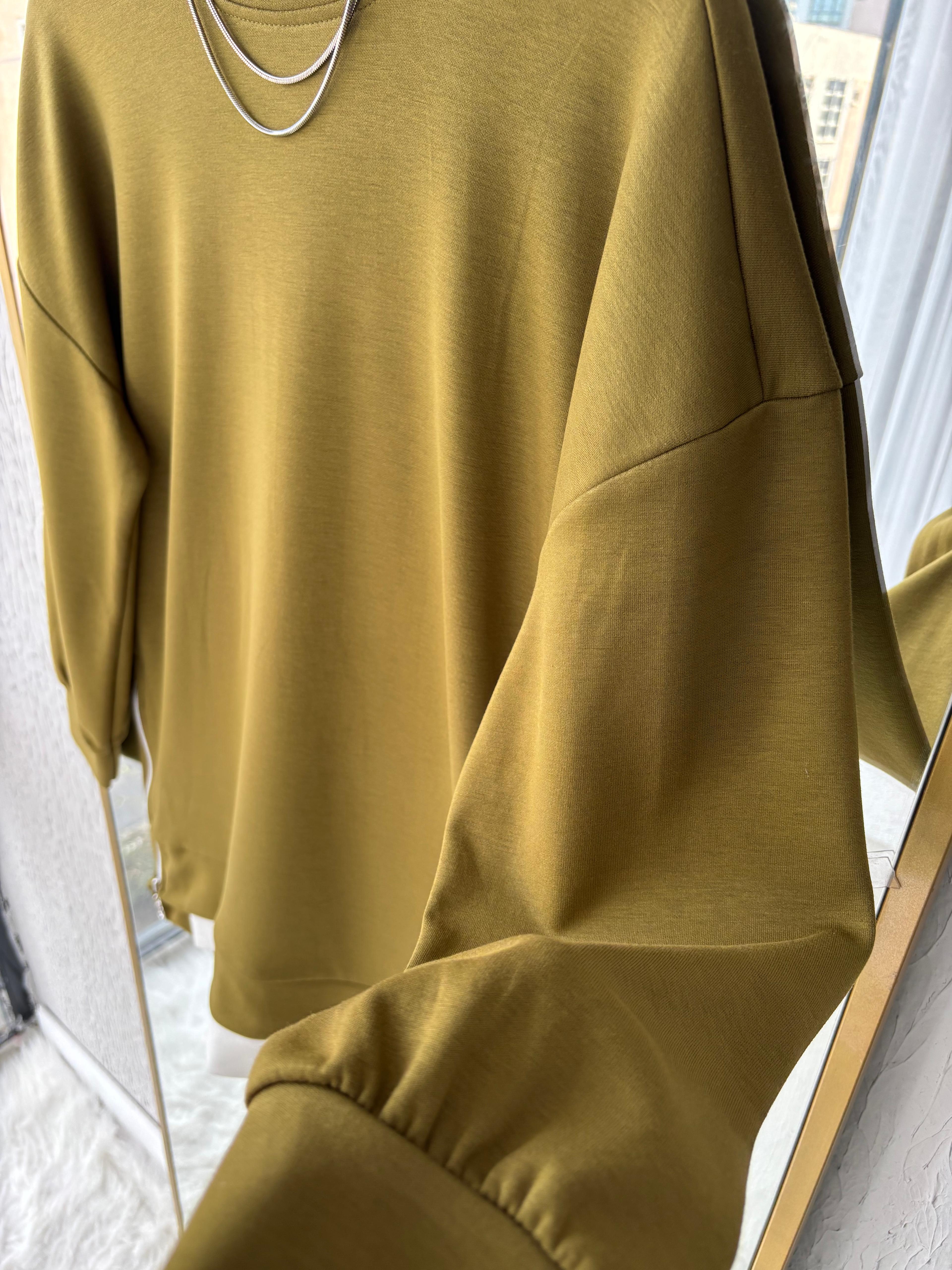LOCCO OYSO KUMAŞ SWEATSHİRT YAĞYEŞİLİ