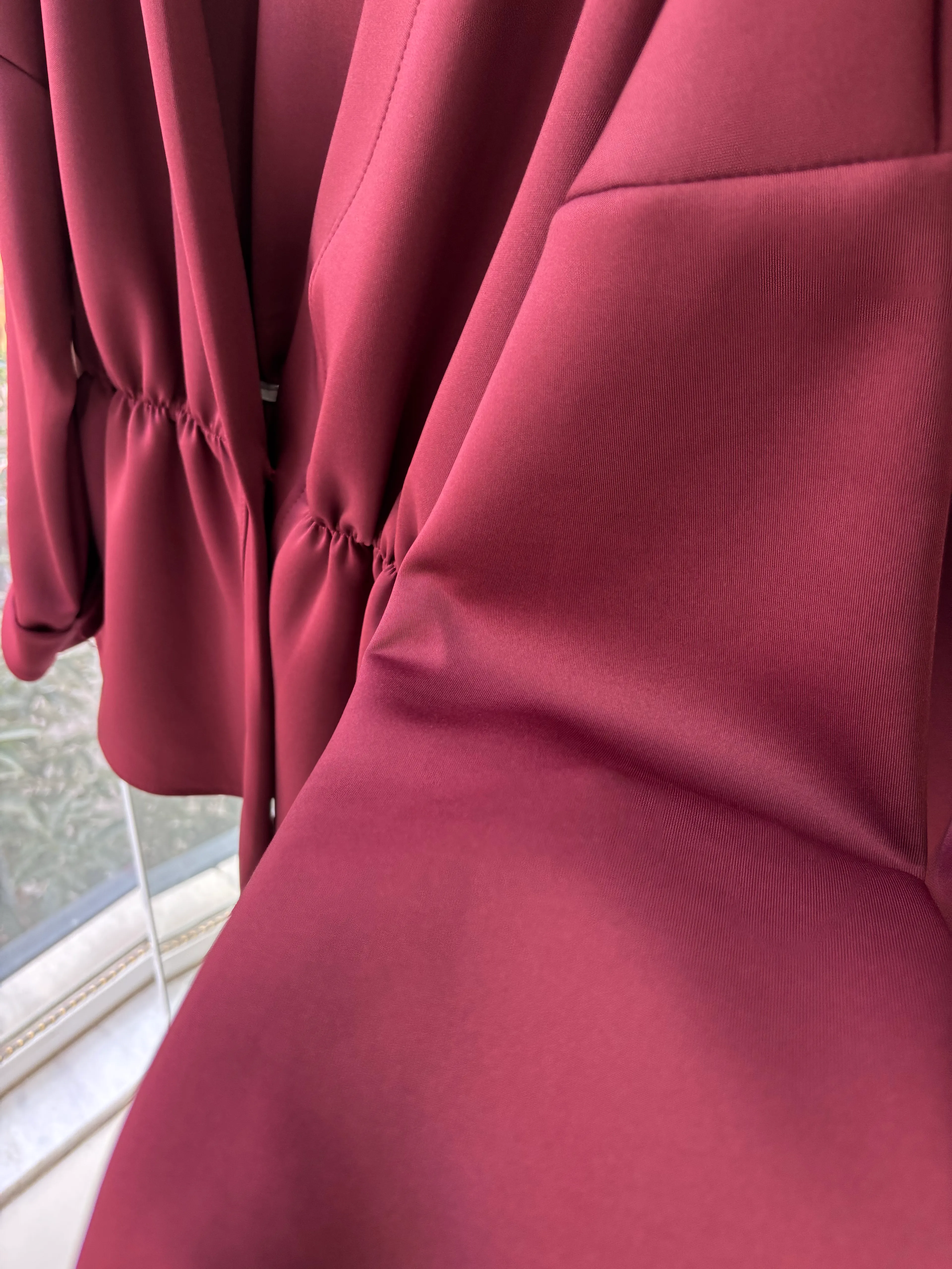 TEK DÜĞMELİ SCUBA KUMAŞ MAGE TAKIM BORDO