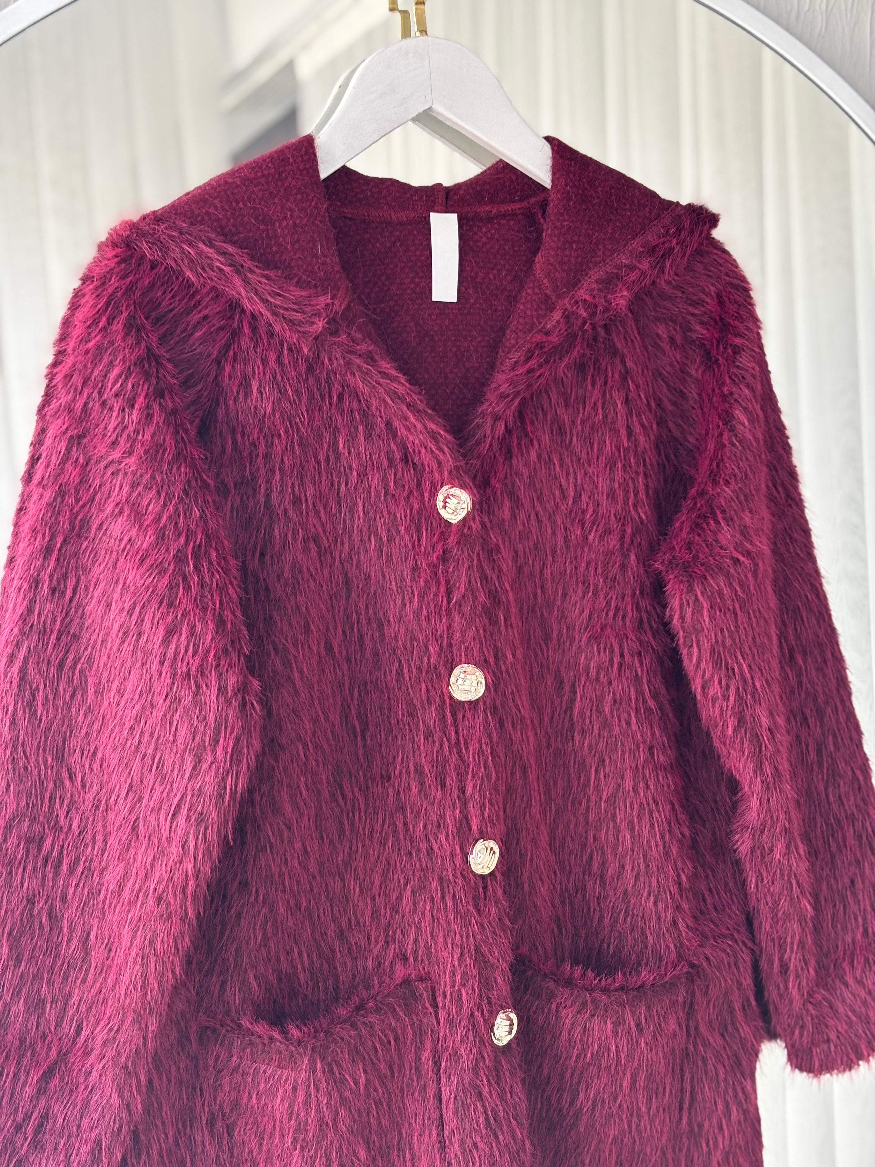 YUMOŞ UZUN CEKET-BORDO