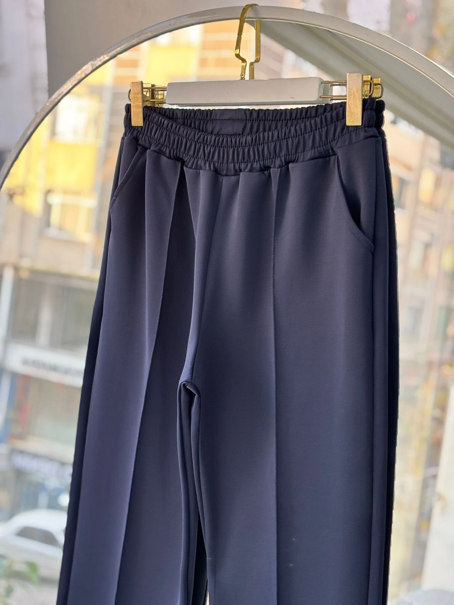 PREMİUM ÇIMALI PALAZZO PANTOLON LACİVERT