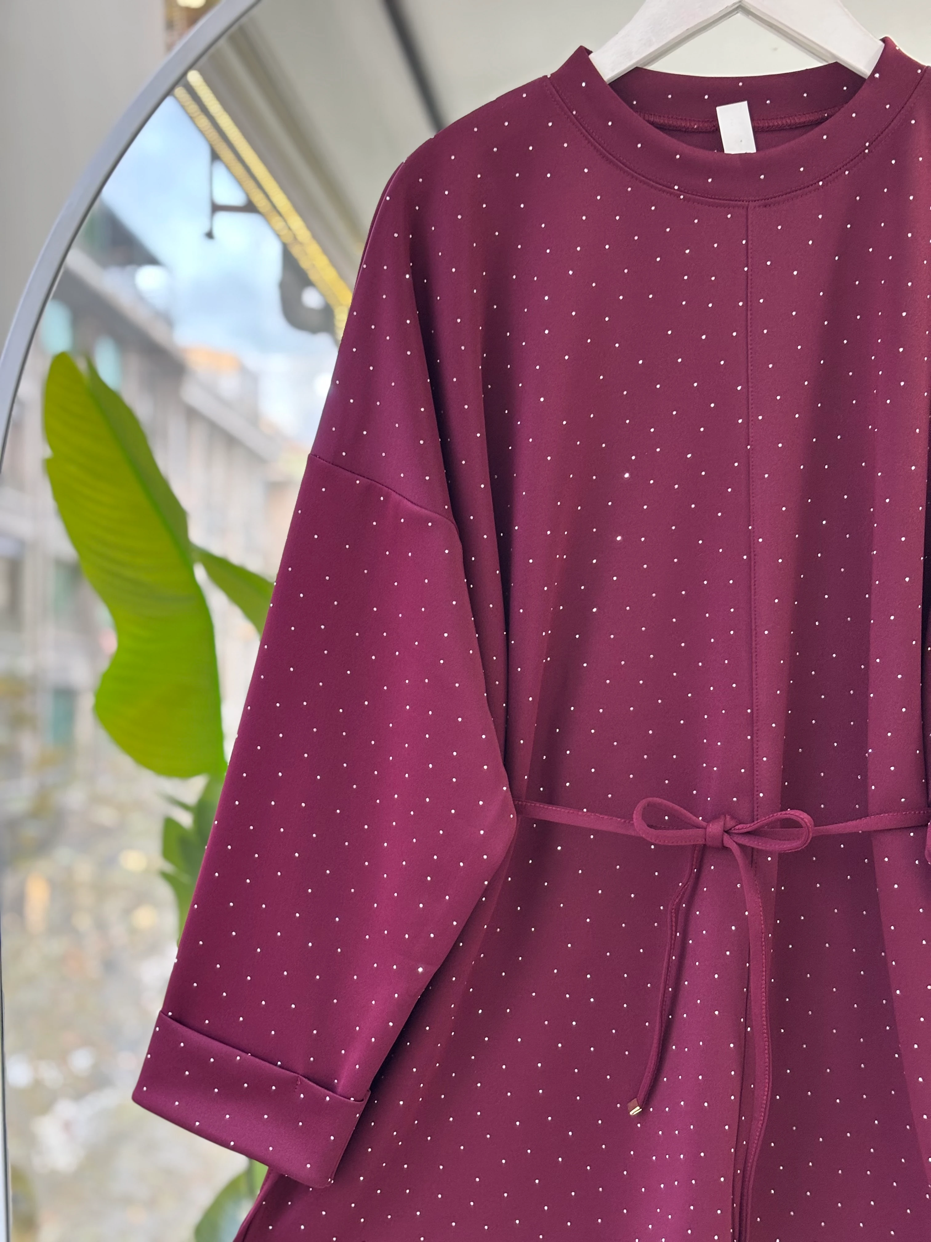 ARKA ÖN TAŞLI ALİN SCUBA SWEAT BORDO 