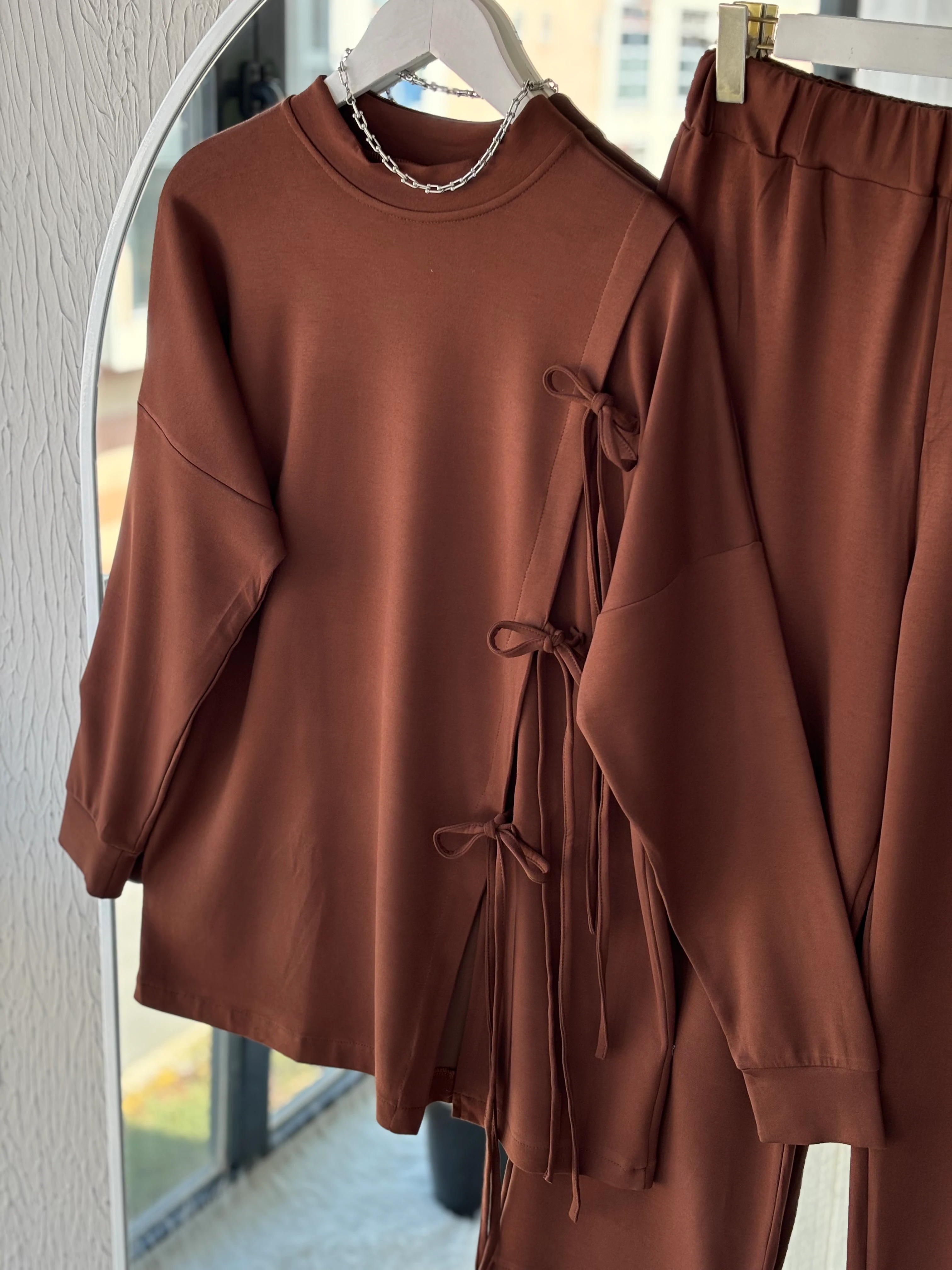 ARBİA OYSO KUMAŞ TAKIM KAHVERENGİ