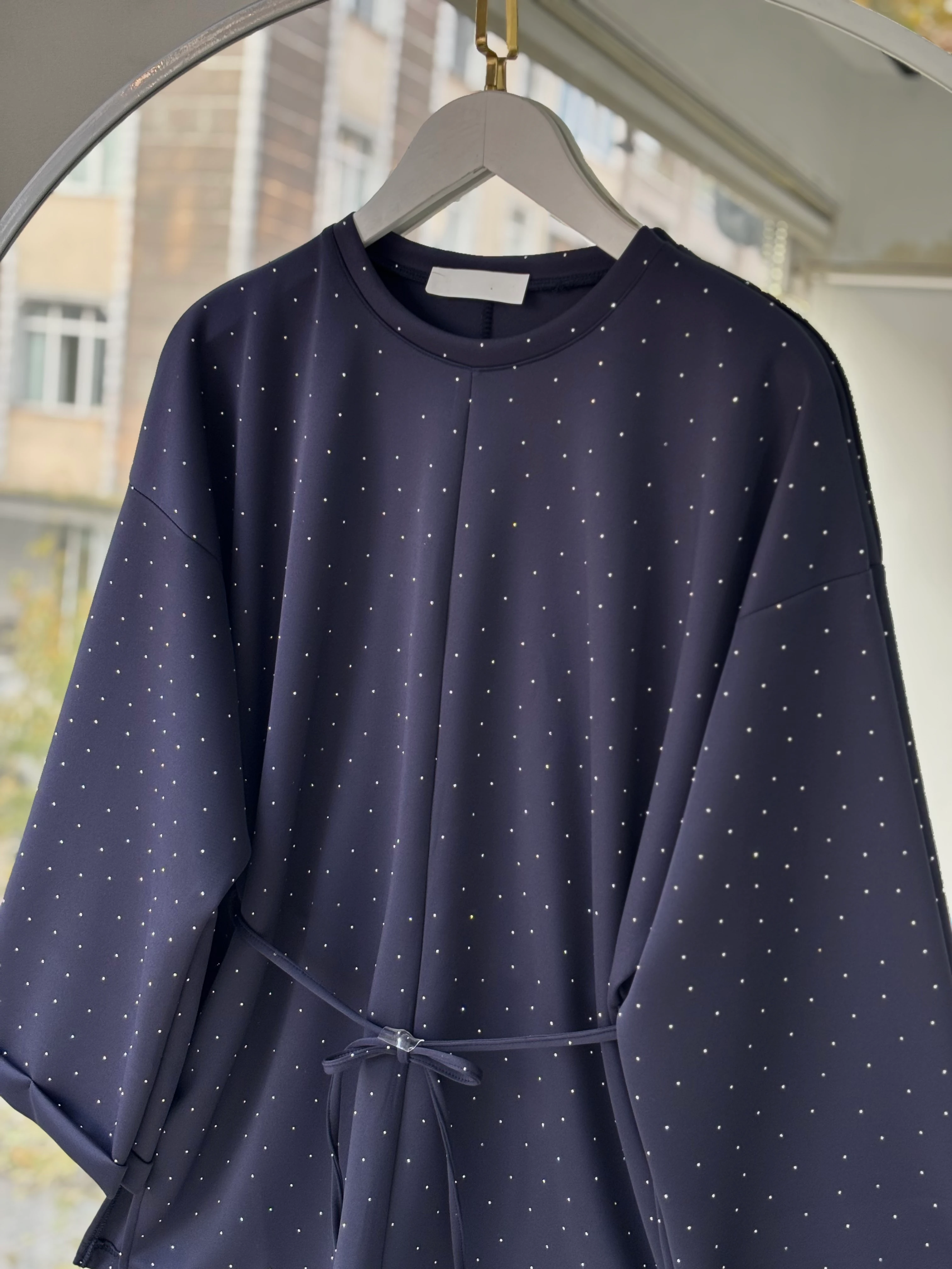 ARKA ÖN TAŞLI ALİN SCUBA SWEAT FÜME