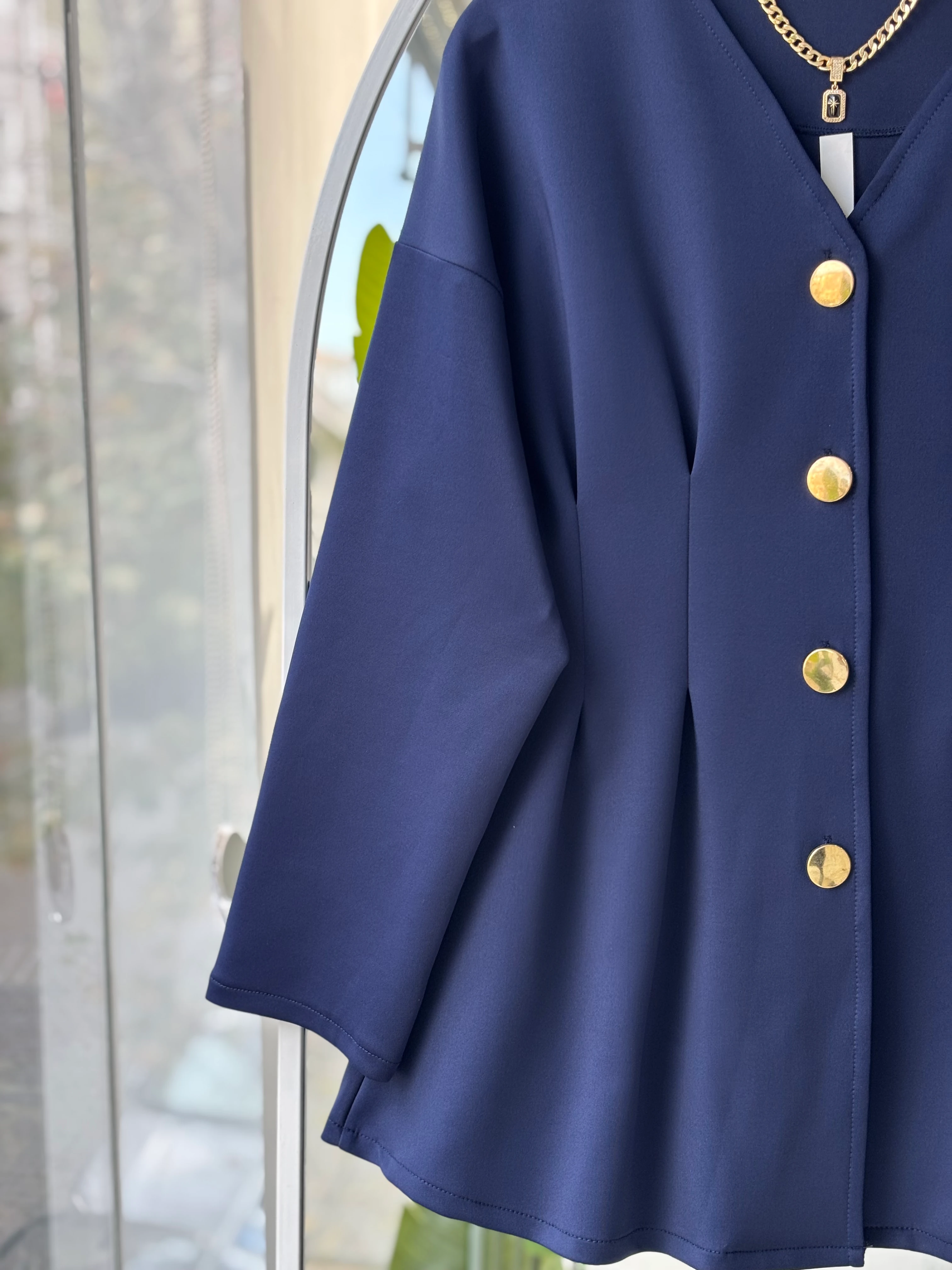 MEVA PENSLİ GOLD DÜĞMELİ TAKIM -LACİVERT