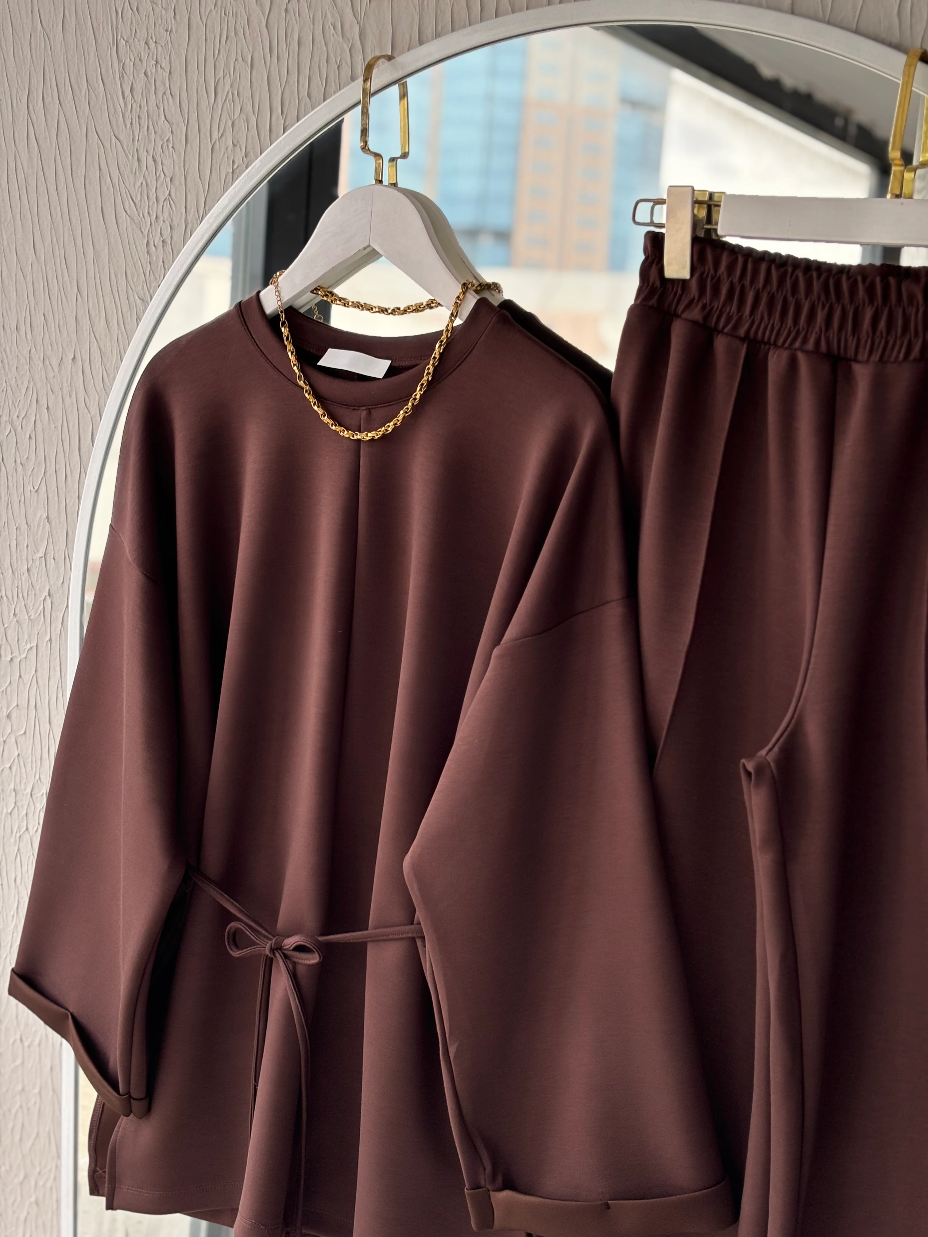 MUADİL OYS LİZA TAKIM -KAHVERENGİ