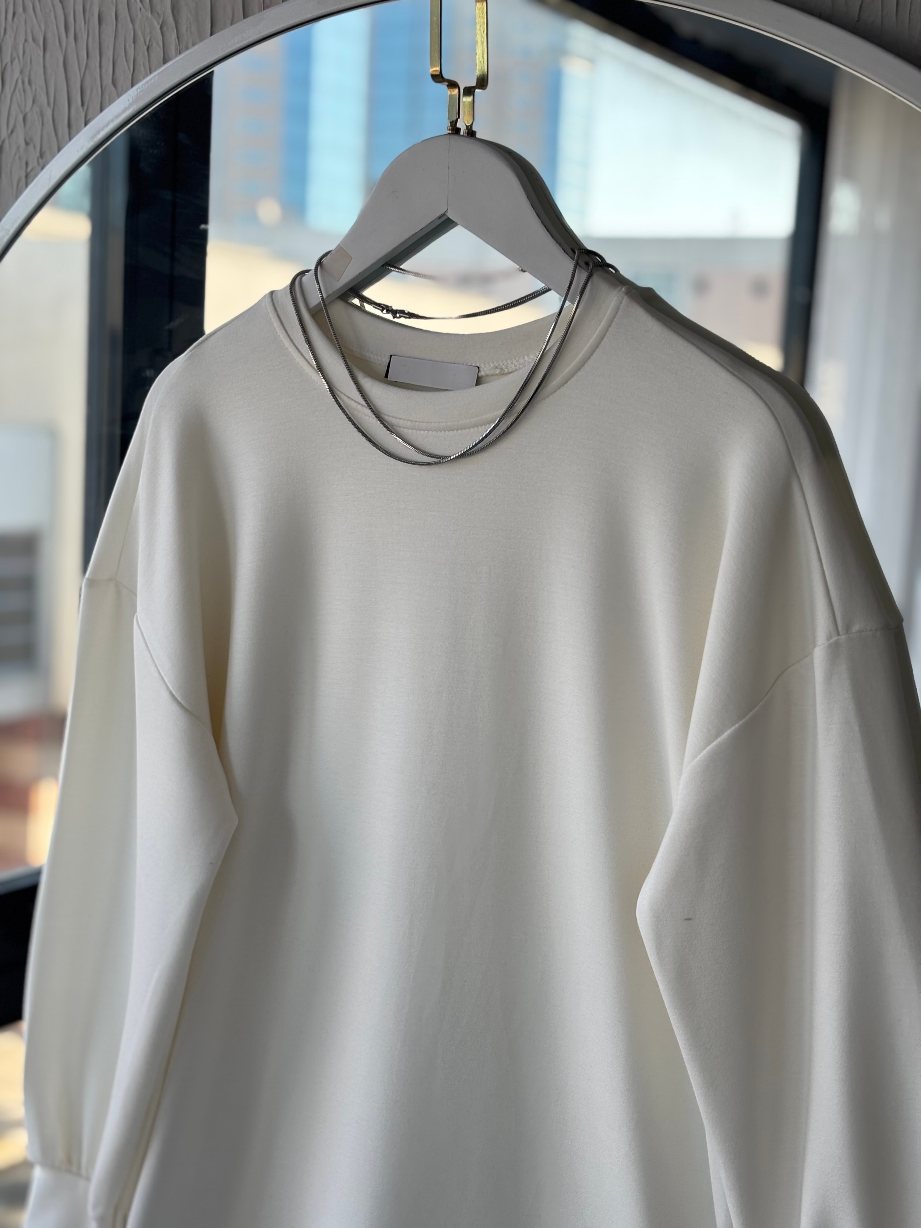 LOCCO OYSH KUMAŞ SWEAT- BEYAZ