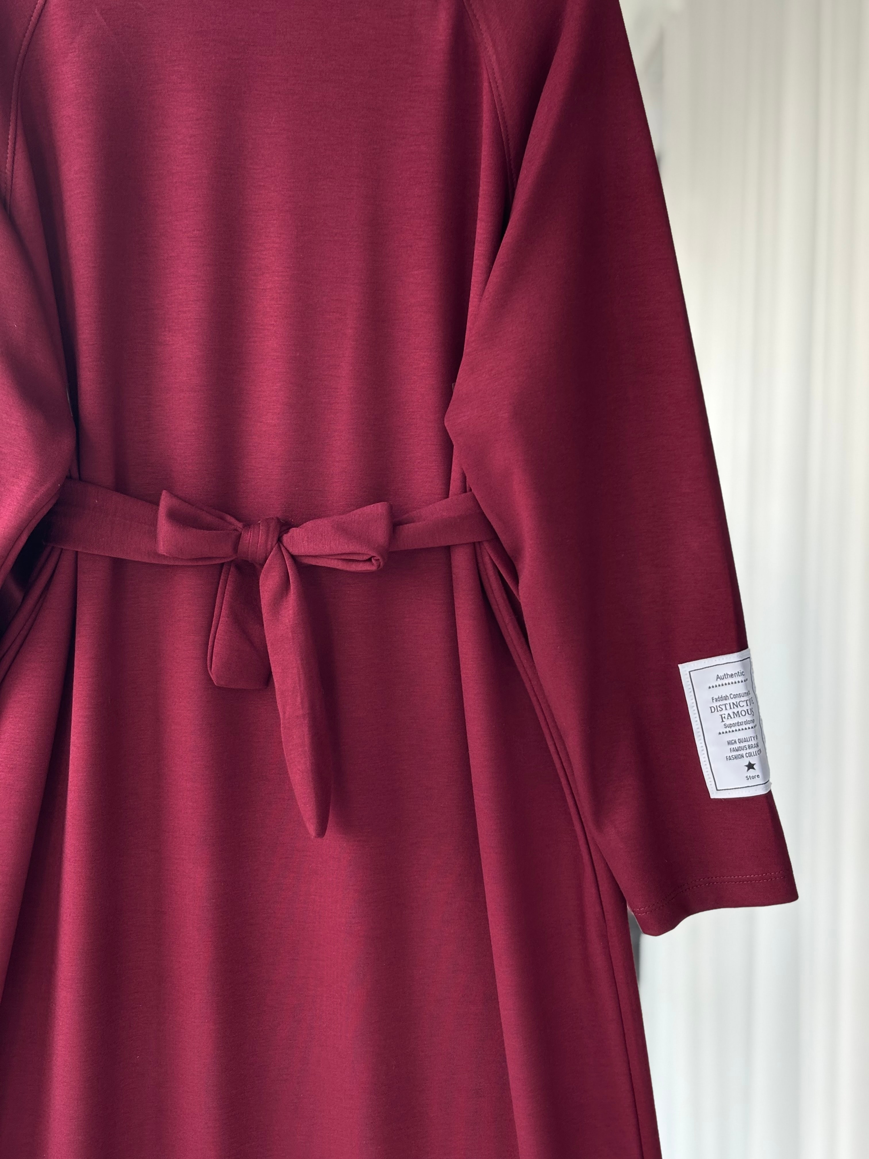 ETİKET DETAY OYS ELBİSE -BORDO