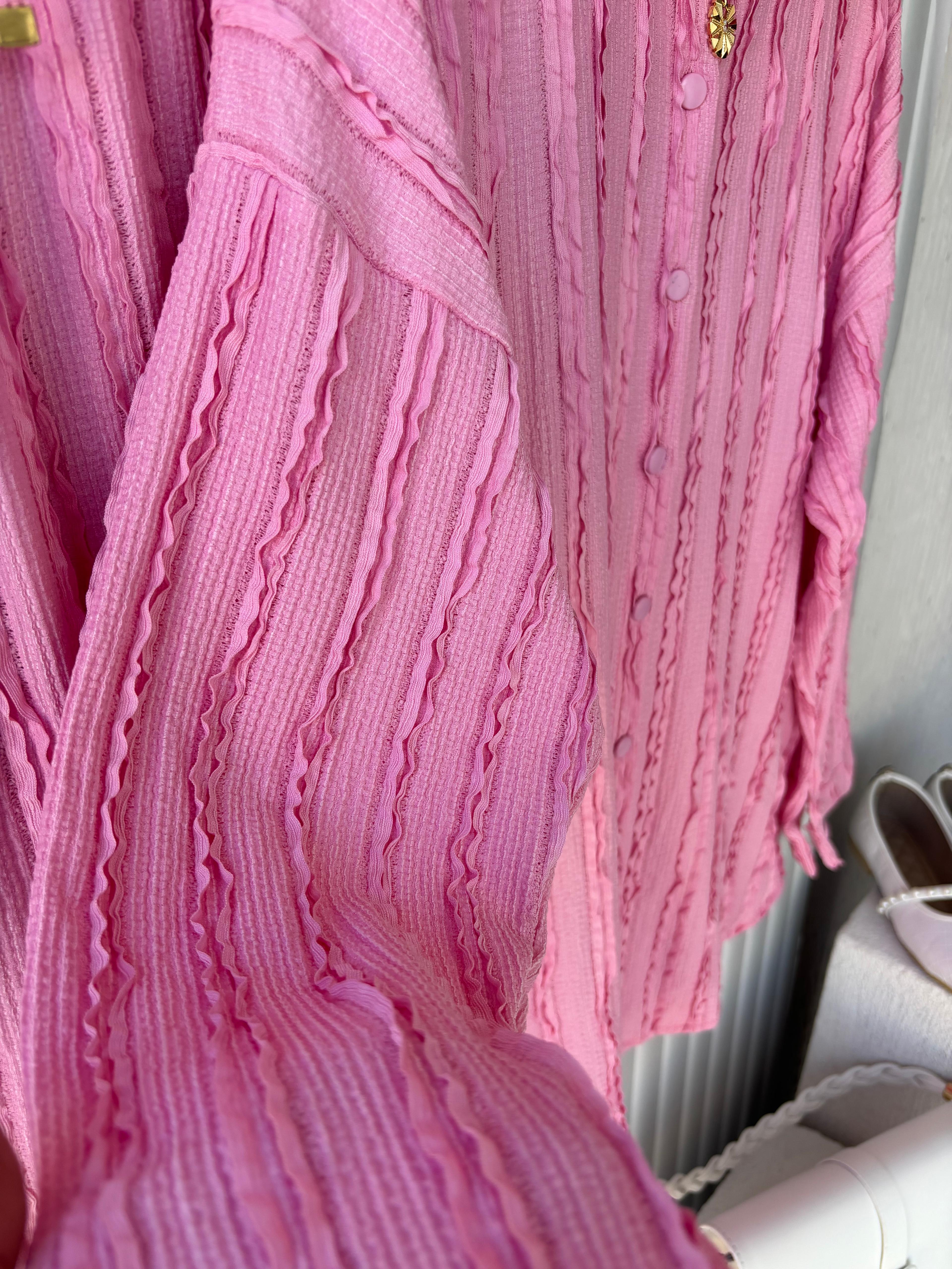 LENDOR KABARTMA FIRFIR DETAY TAKIM - PEMBE