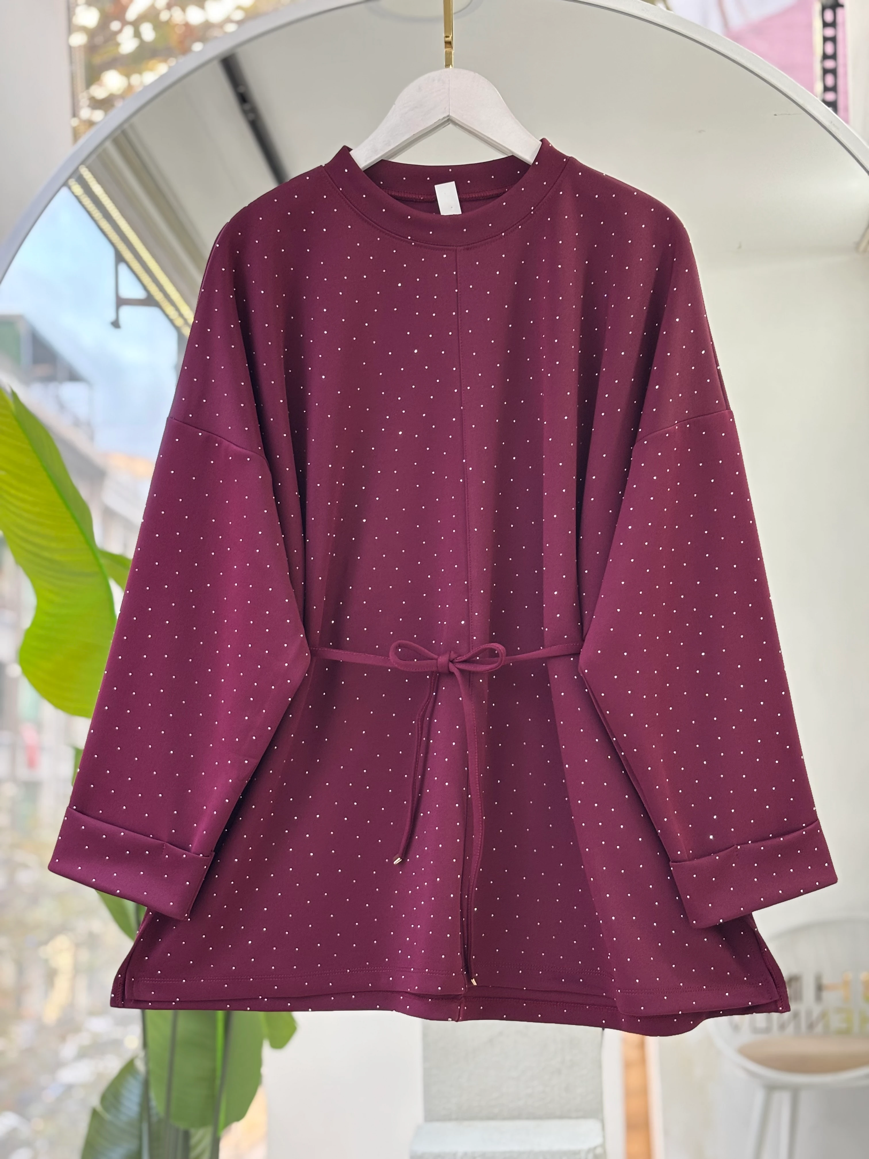 ARKA ÖN TAŞLI ALİN SCUBA SWEAT BORDO 