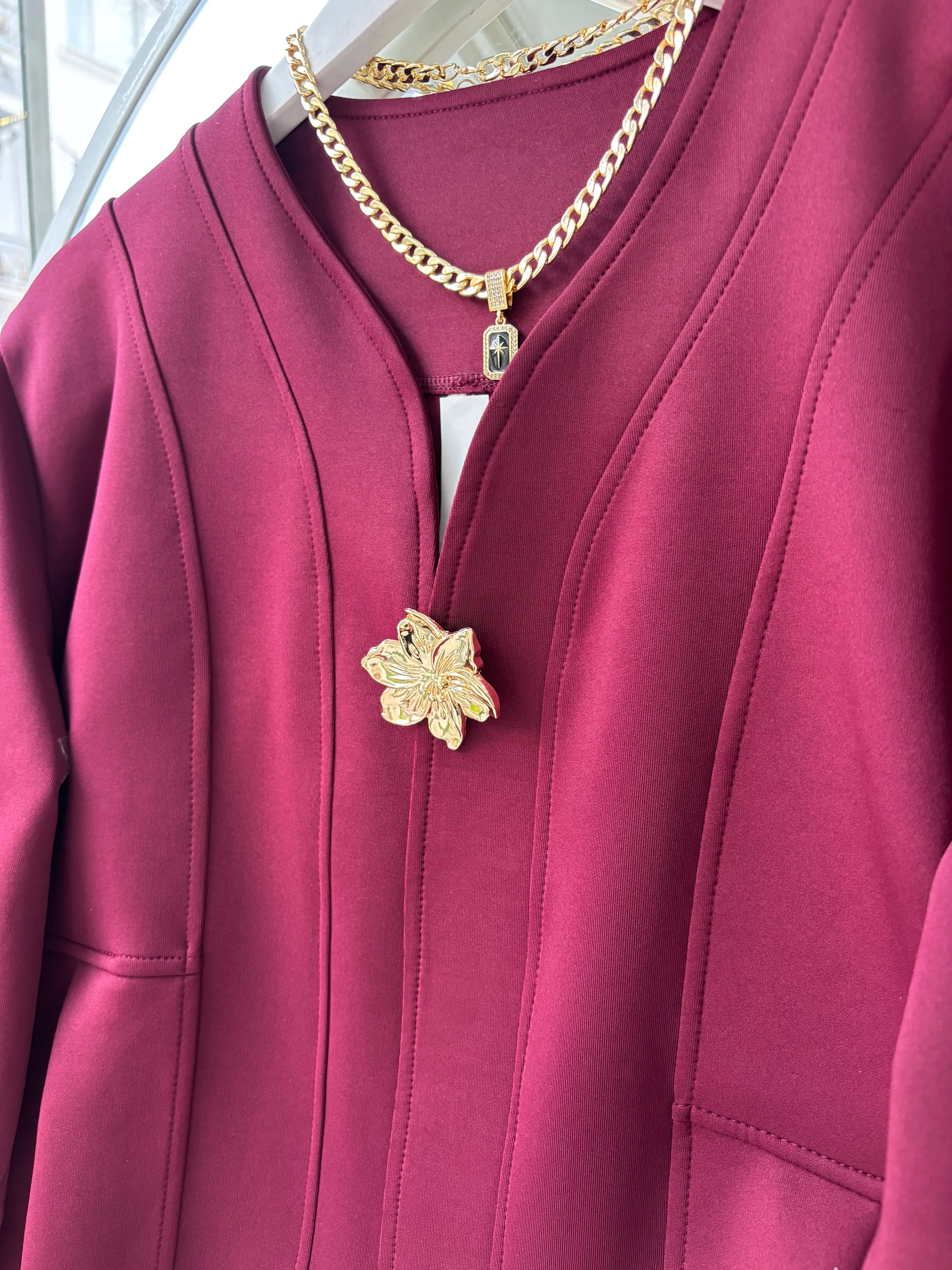 OLVİA BROŞ HEDİYELİ TAKIM - BORDO