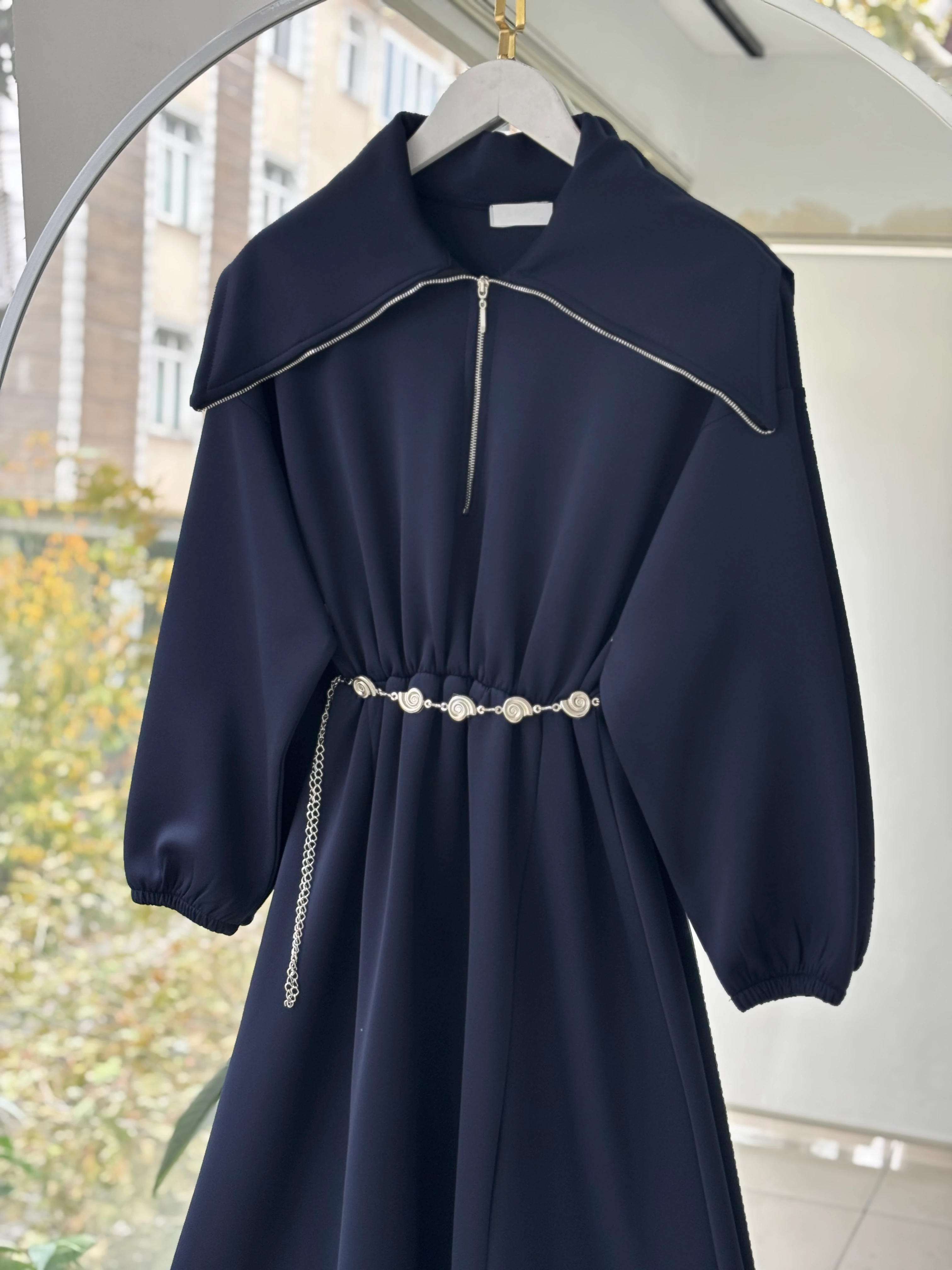 KEMER HEDİYELİ SCUBA VENDİ ELBİSE-LACİVERT