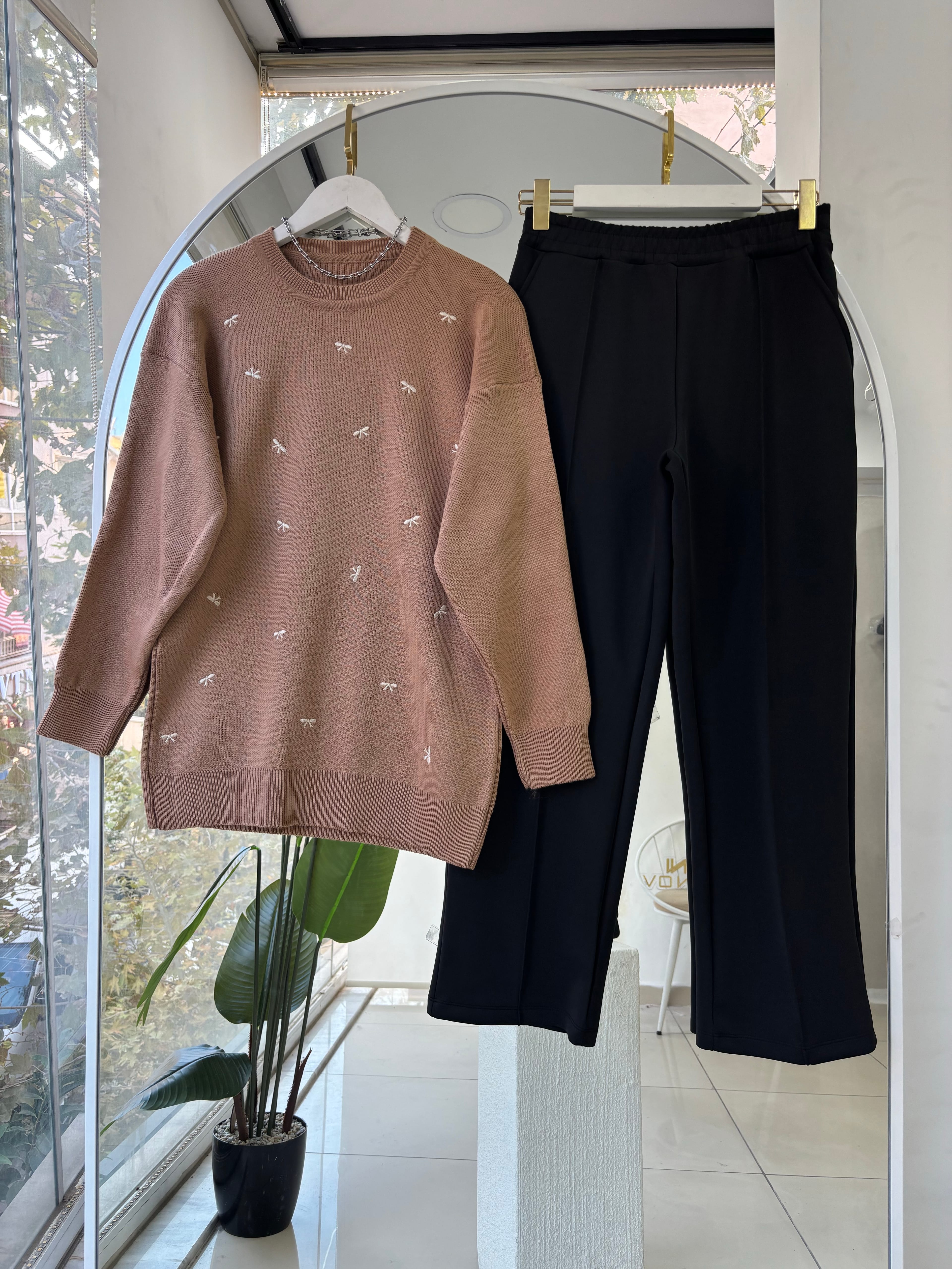 TRİKO KAZAK SCUBA PANTOLON TAKIM CAMEL
