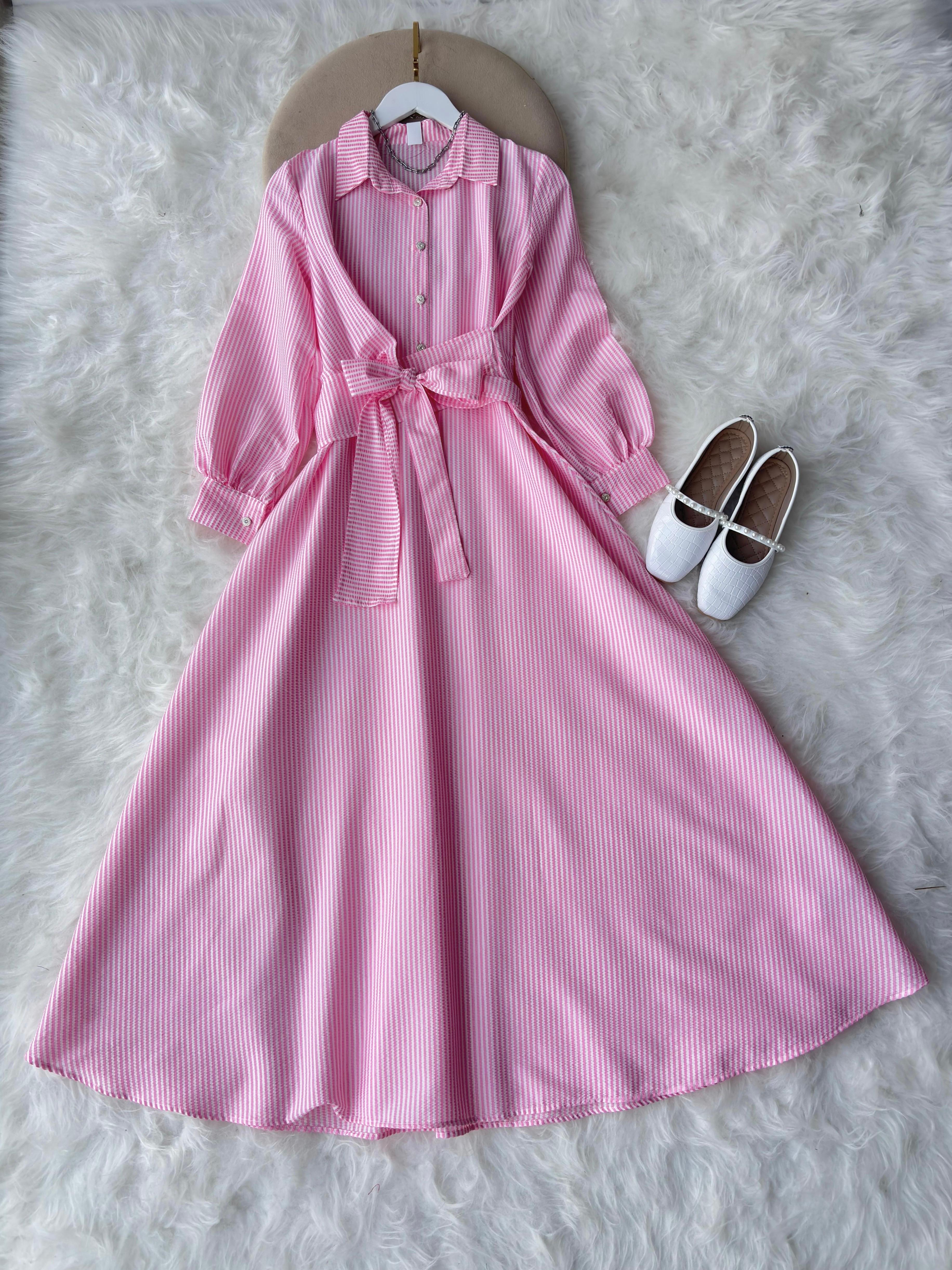 PRENSES ELBİSE PEMBE
