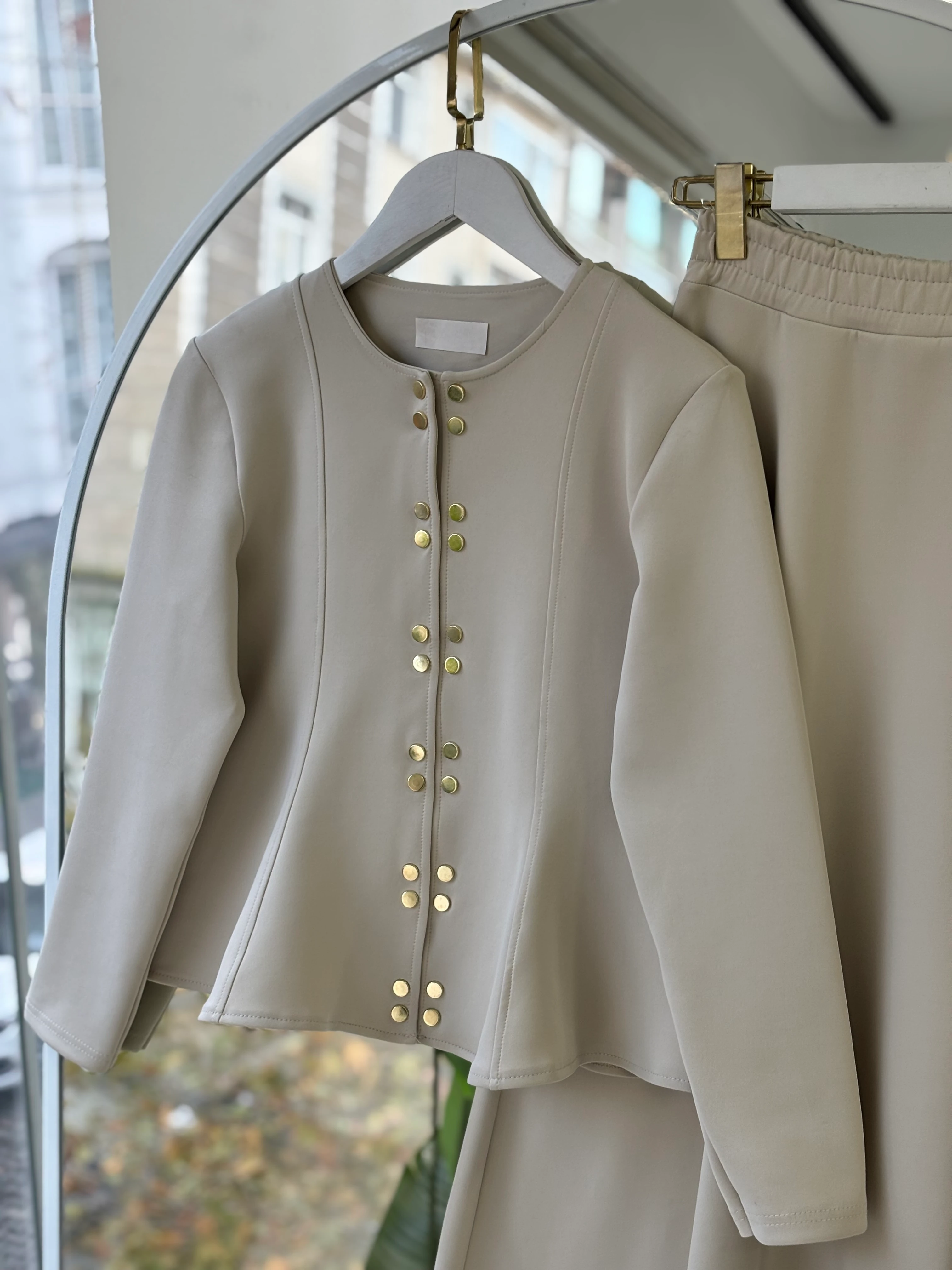 KREA ETEKLİ SCUBA TAKIM BEJ 