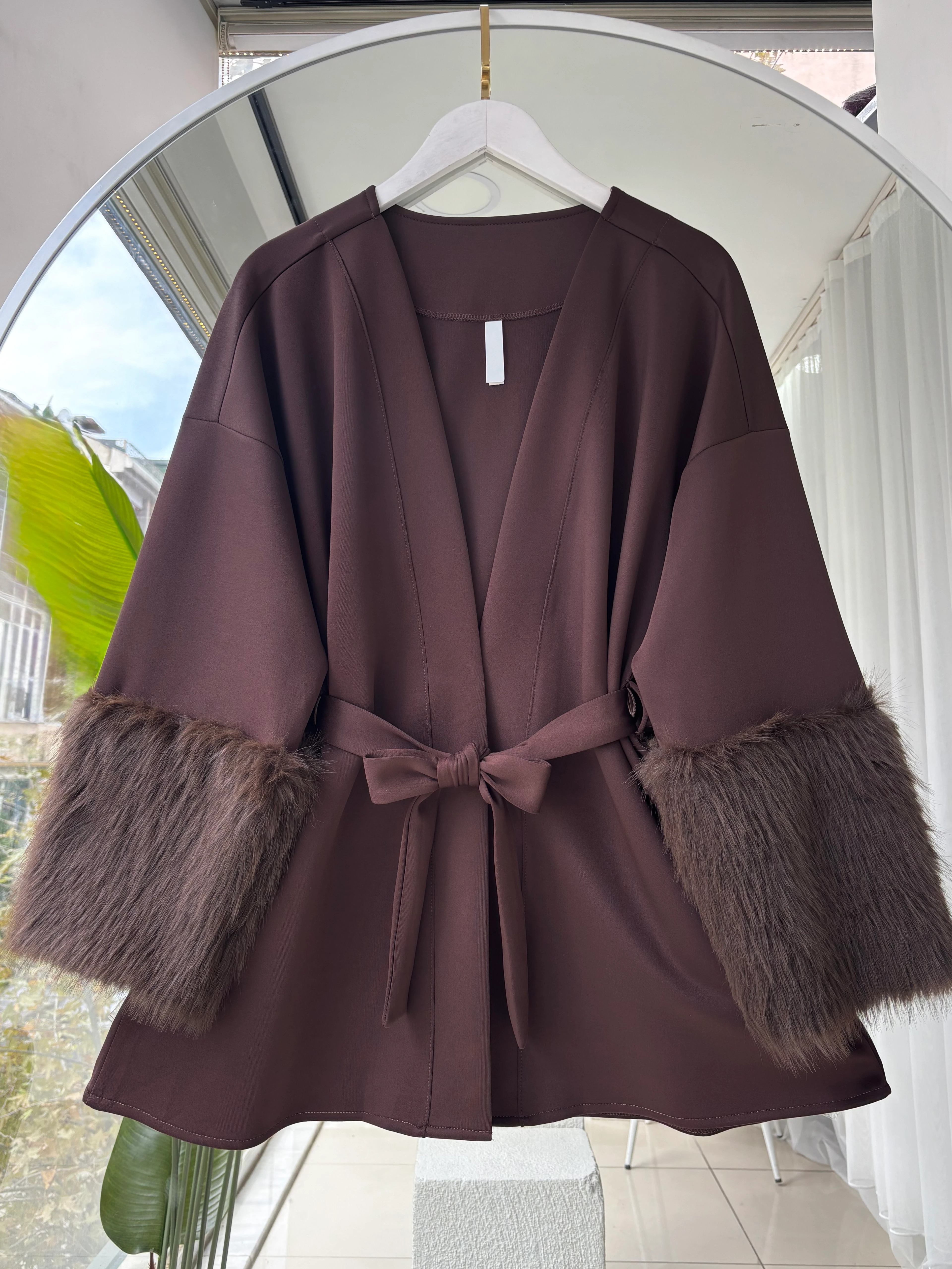 KÜRK DETAY SCUBA ARMİS CEKET KAHVERENGİ