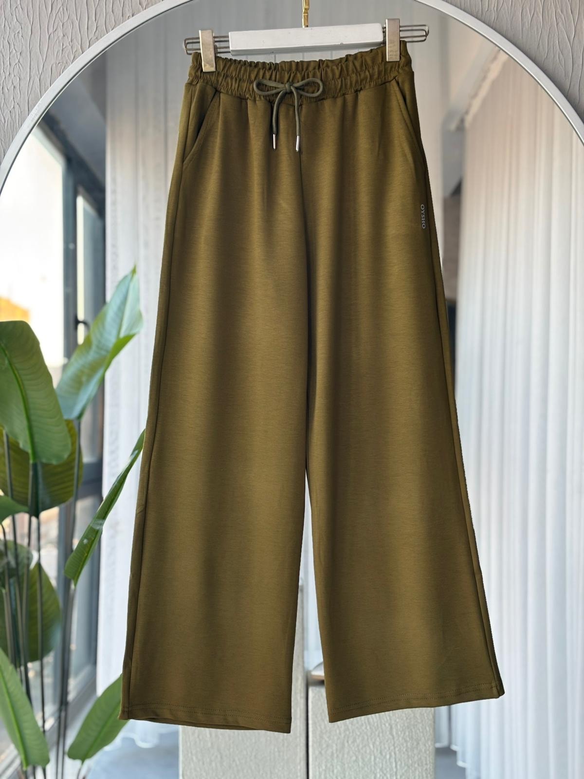 PALAZZO MODEL OYŞO PANTOLON -YAĞ YEŞİLİ