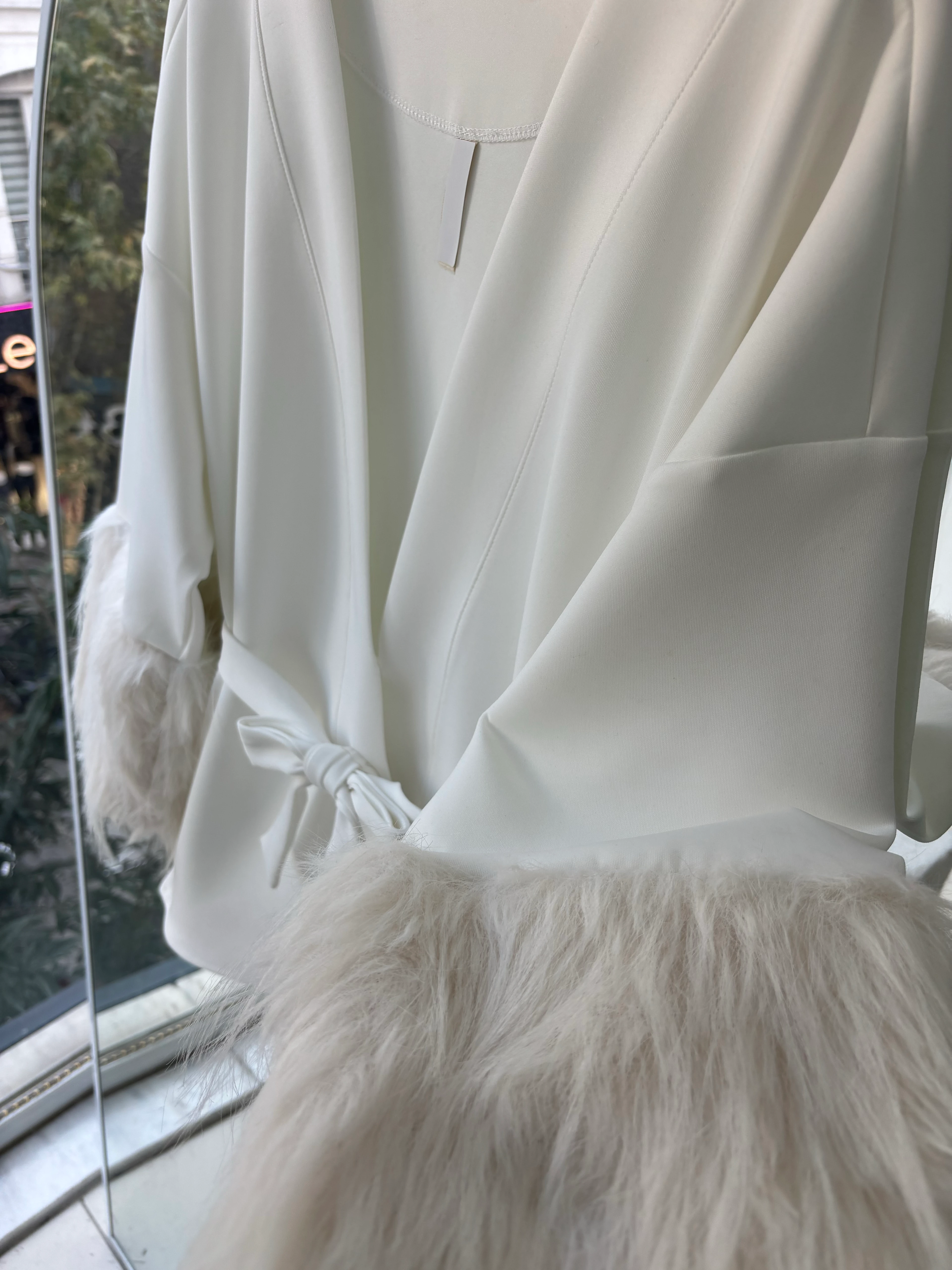 KÜRK DETAY SCUBA ARMİS CEKET BEYAZ