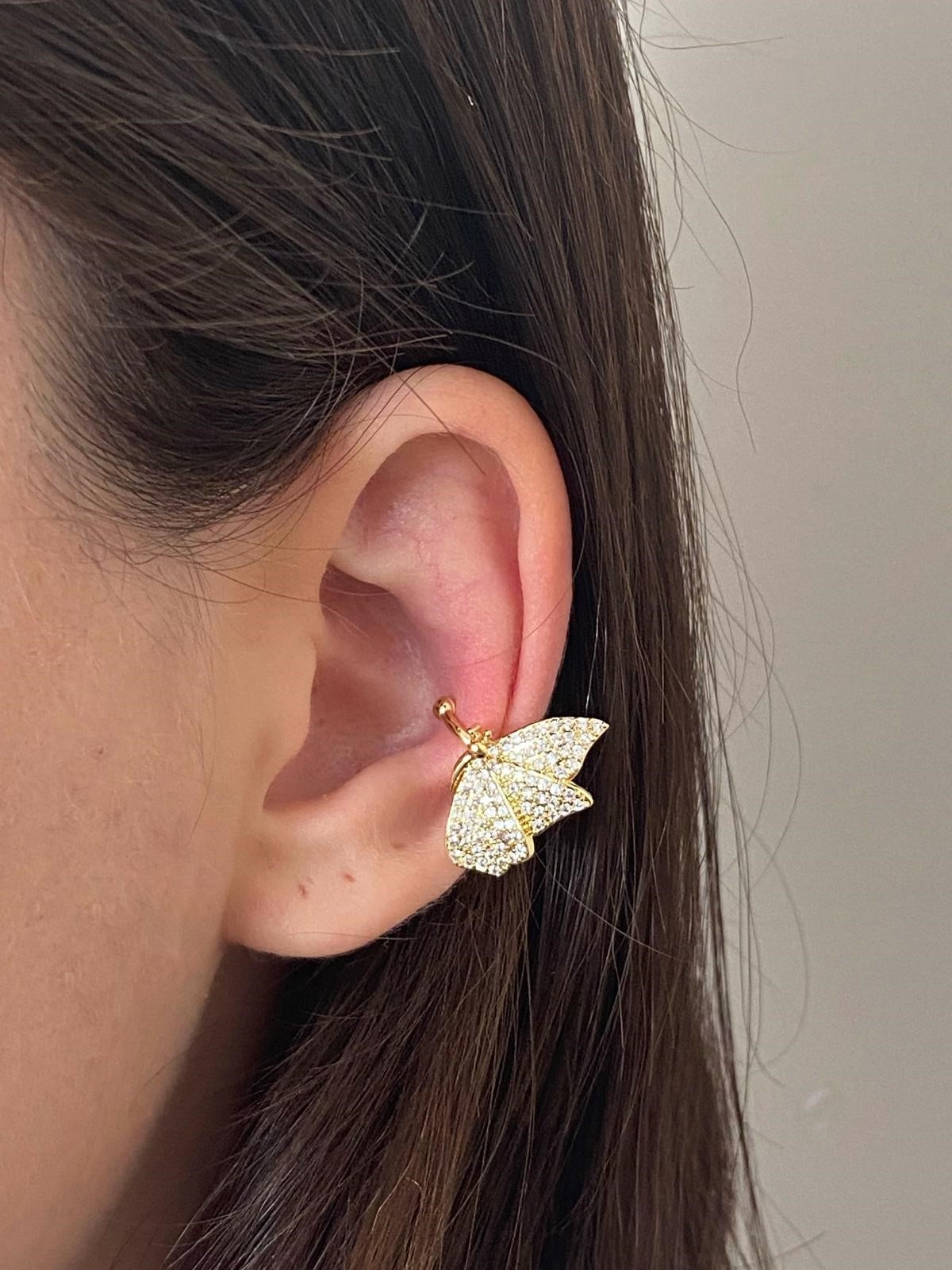 Kelebek gold earcuff