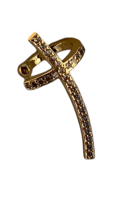 Zirkon taşlı marka model gold  T earcuff