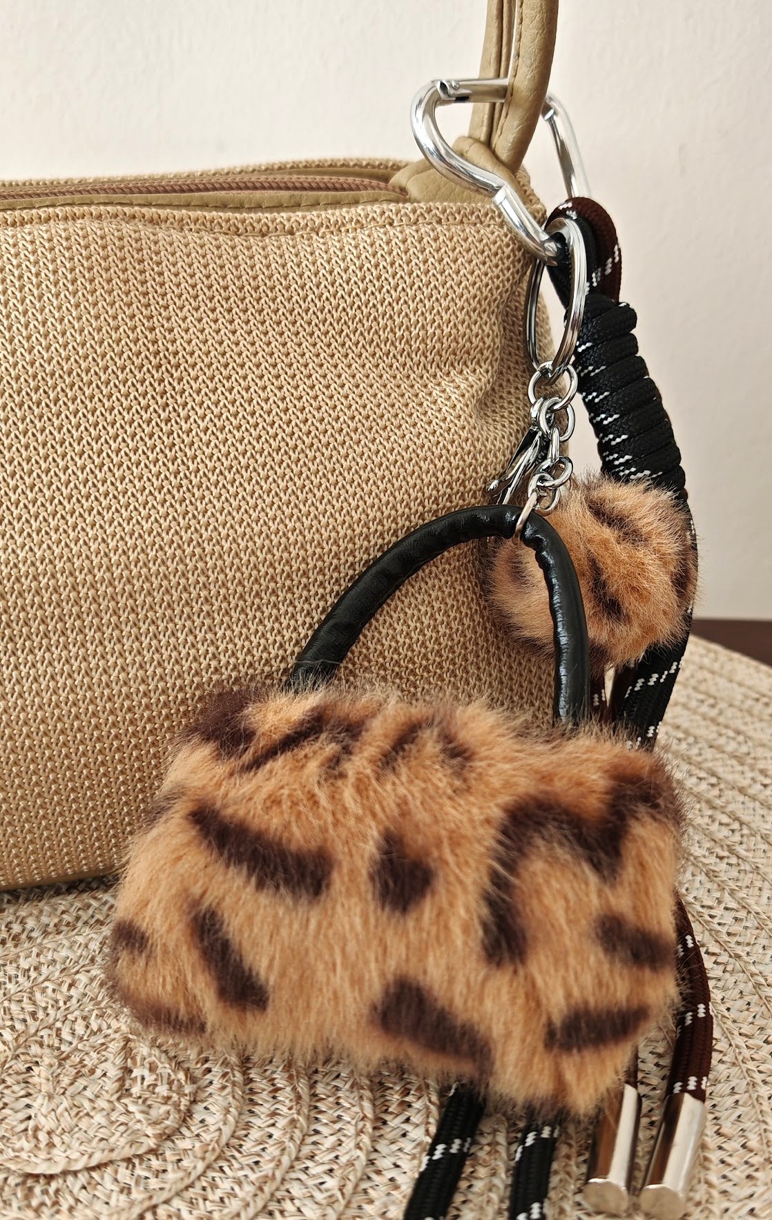 Mini Leopar Çantalı Çanta Charmı