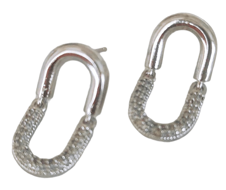 Marka model yarı taşlı silver küpe 