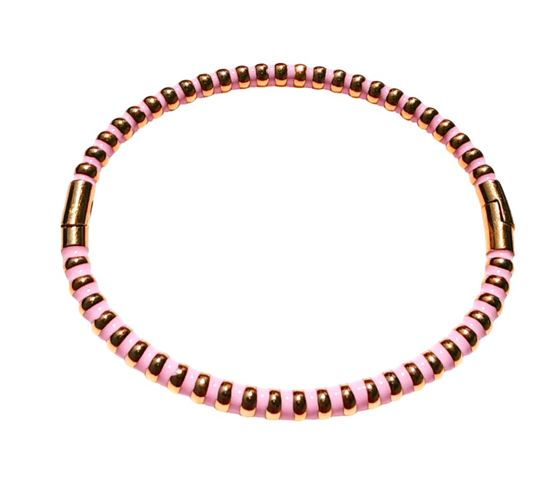 Çıtır top elips kelepçe bileklik ( Pembe)