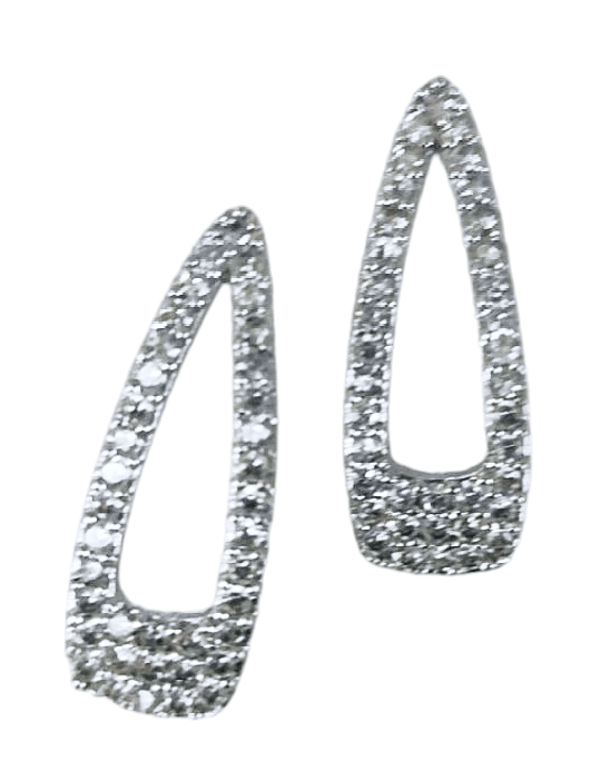 Marka model toka form taşlı silver  küpe 